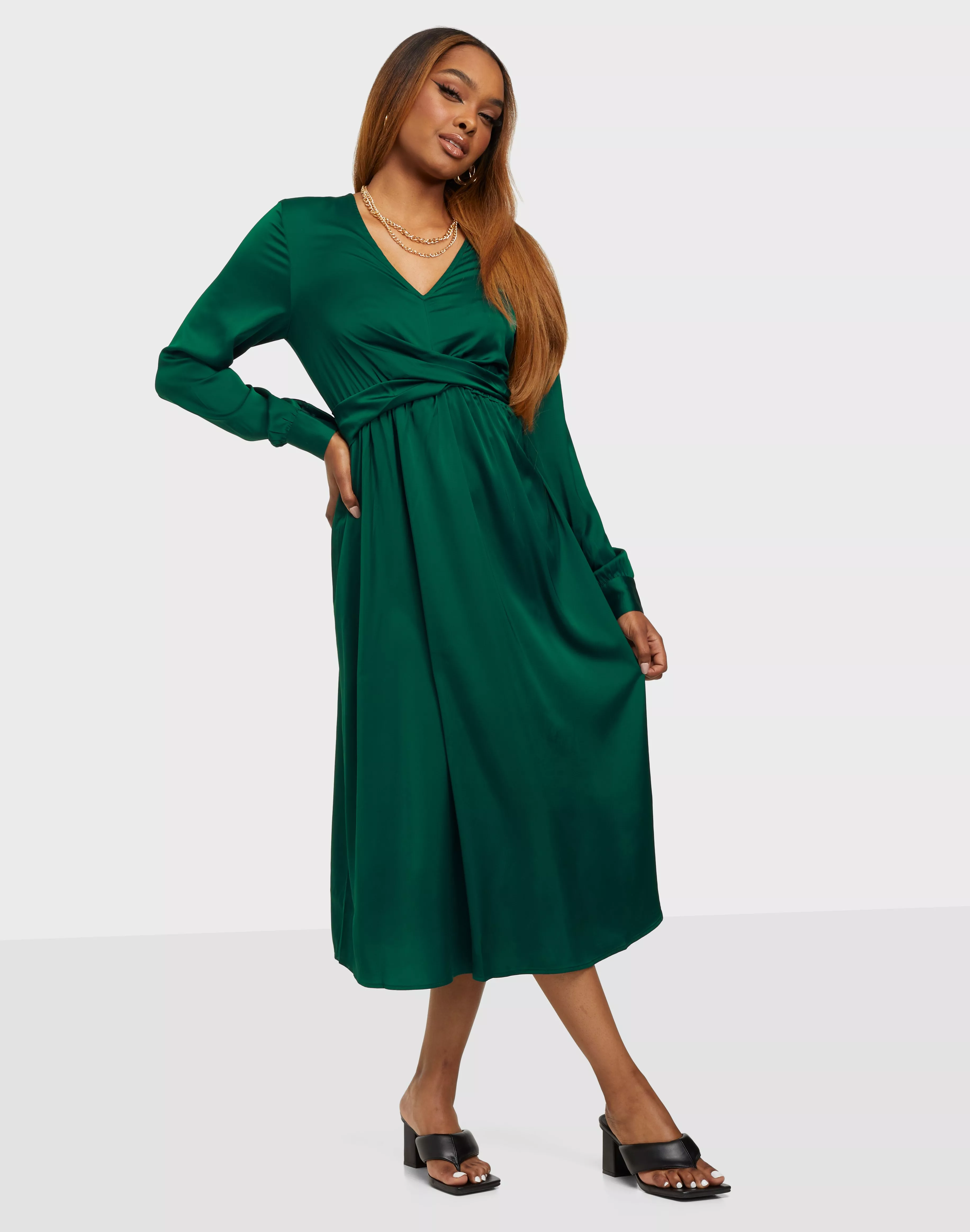 Buy Vila VICAMELLIA L/S ANKLE DRESS/DC - Botanical Garden | Nelly.com