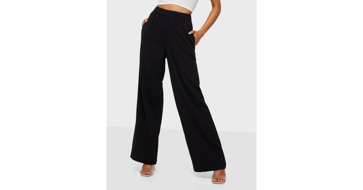 Buy Selected Femme SLFTINNI-RELAXED MW WIDE PANT B NOO - Black | Nelly.com