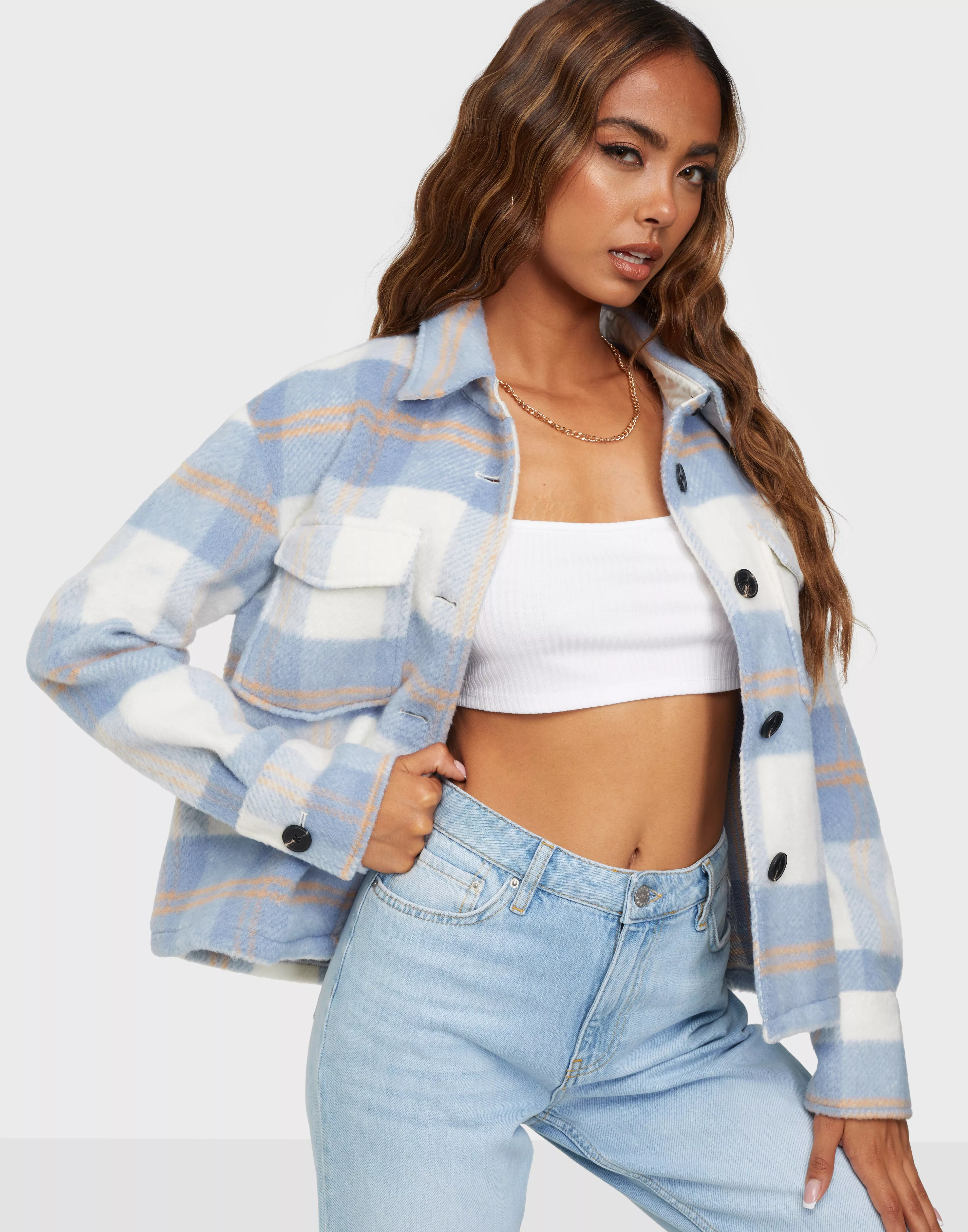 Buy Vero Moda VMPERNILLE SHORT CHECK JACKET LCS - Birch Checks | Nelly.com