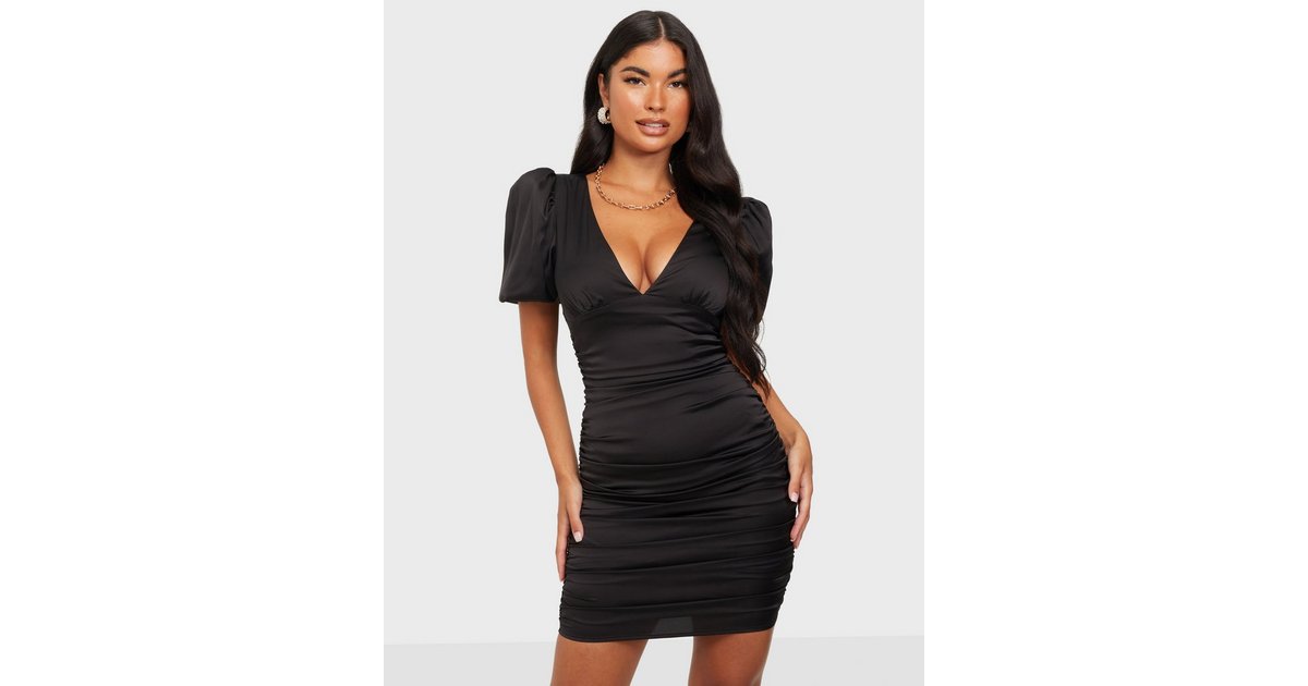 Buy Nelly Game Changer Satin Dress - Black | Nelly.com