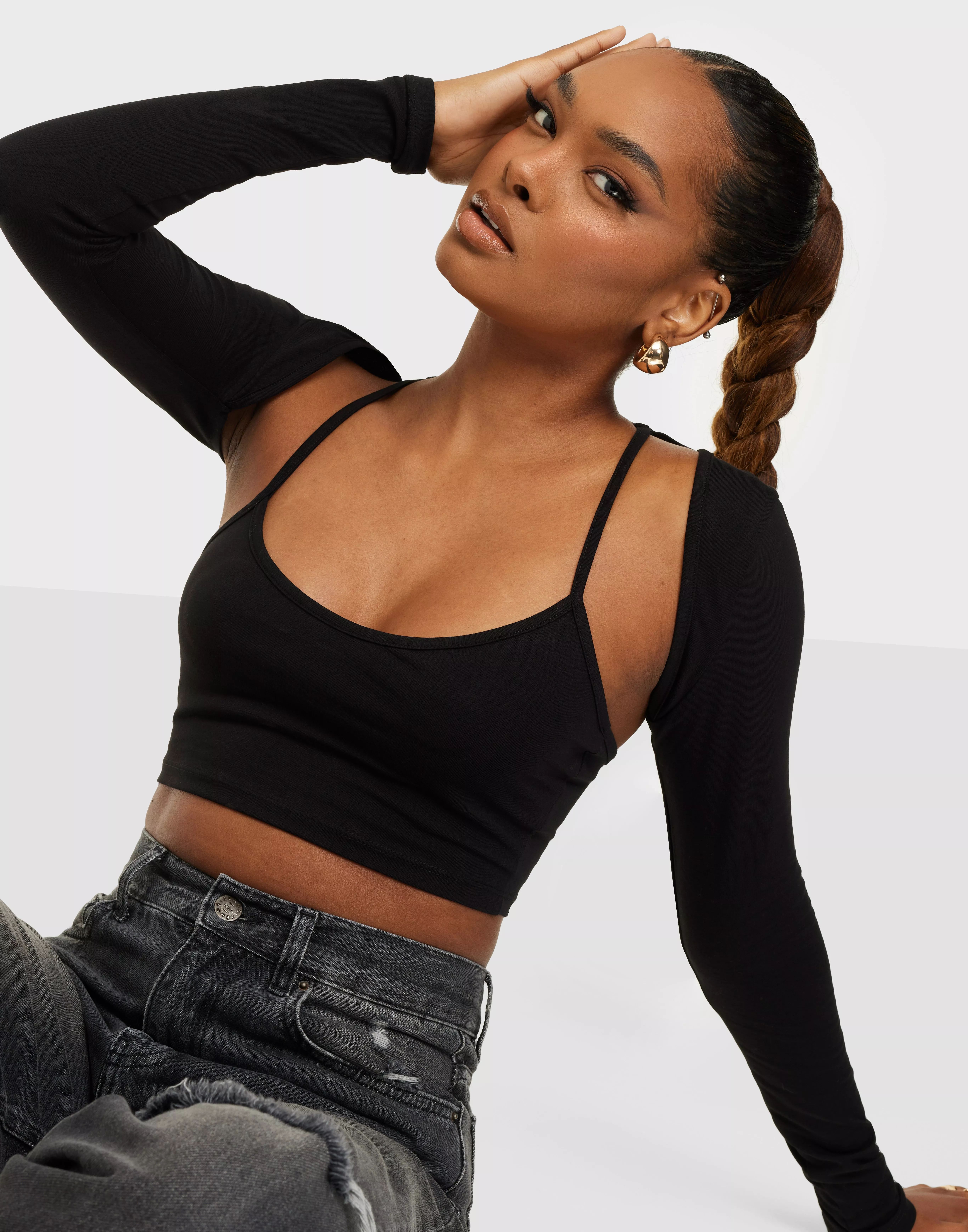 Buy Nelly Athletic Seamless Crop Top - Nougat