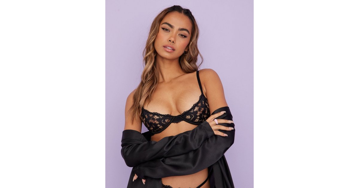 Lace Wire Bra Black