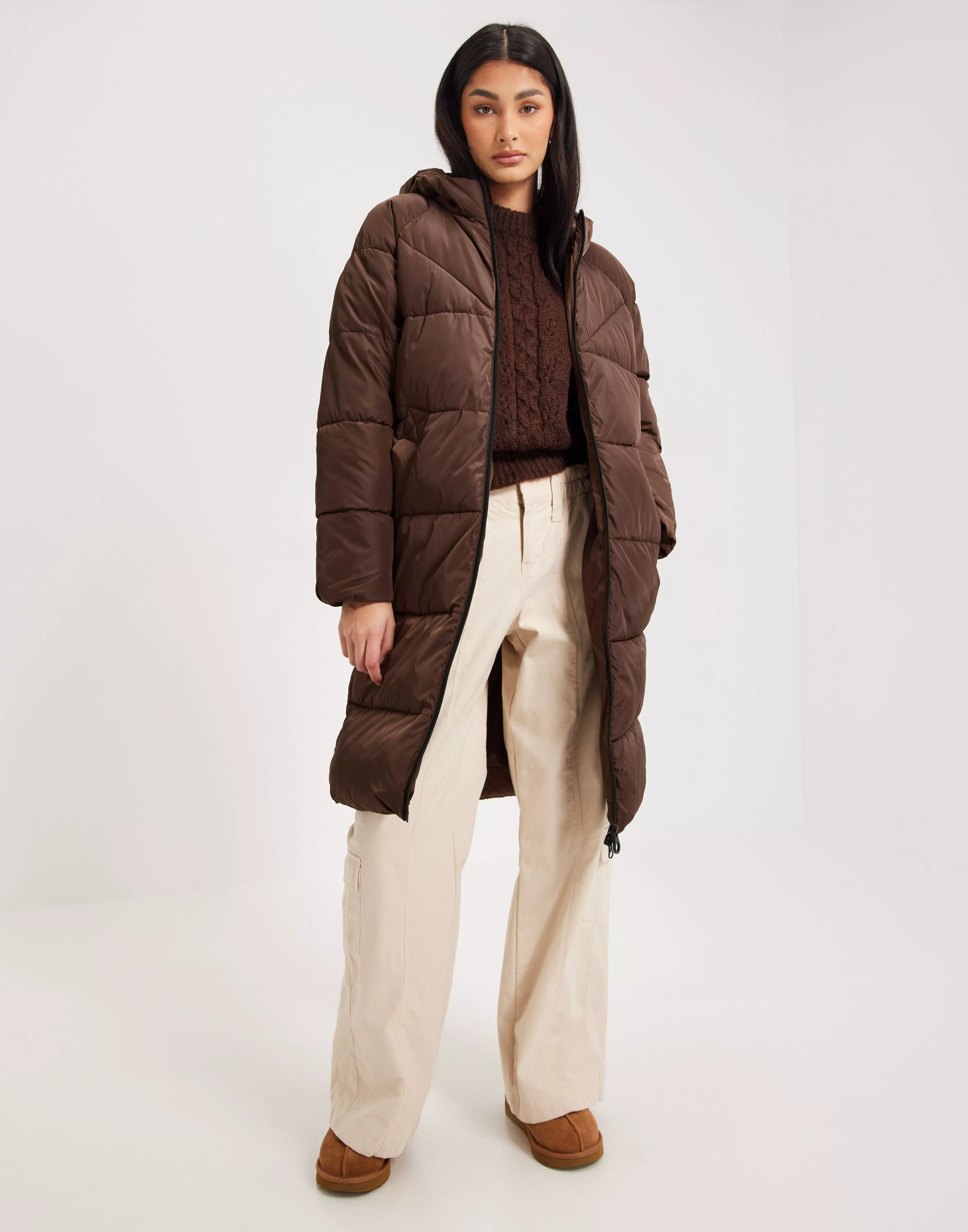 Buy Only ONLAMANDA LONG PUFFER COAT CC OTW - Chestnut