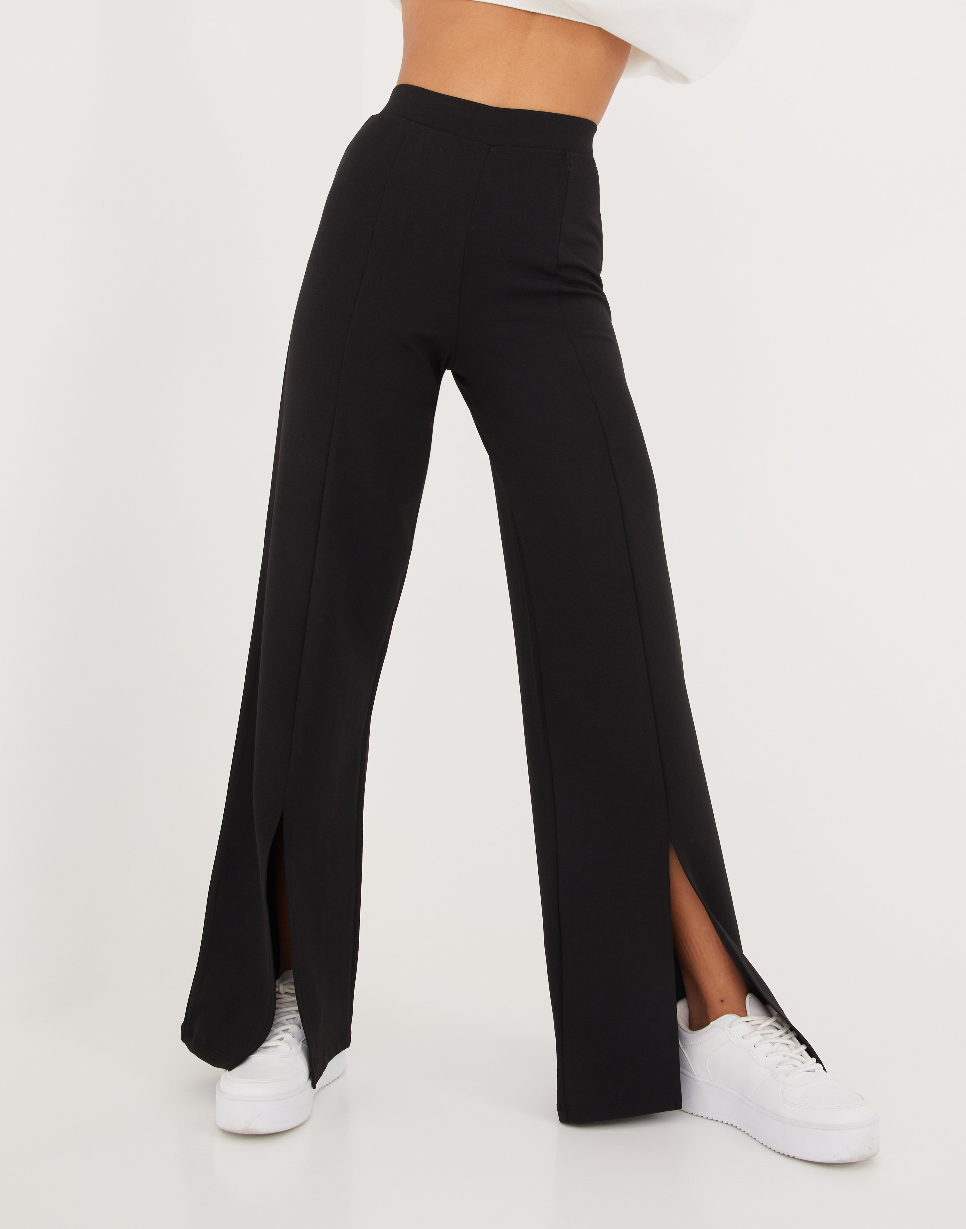Straight Slit Pants Black NLY Trend - Nelly.com