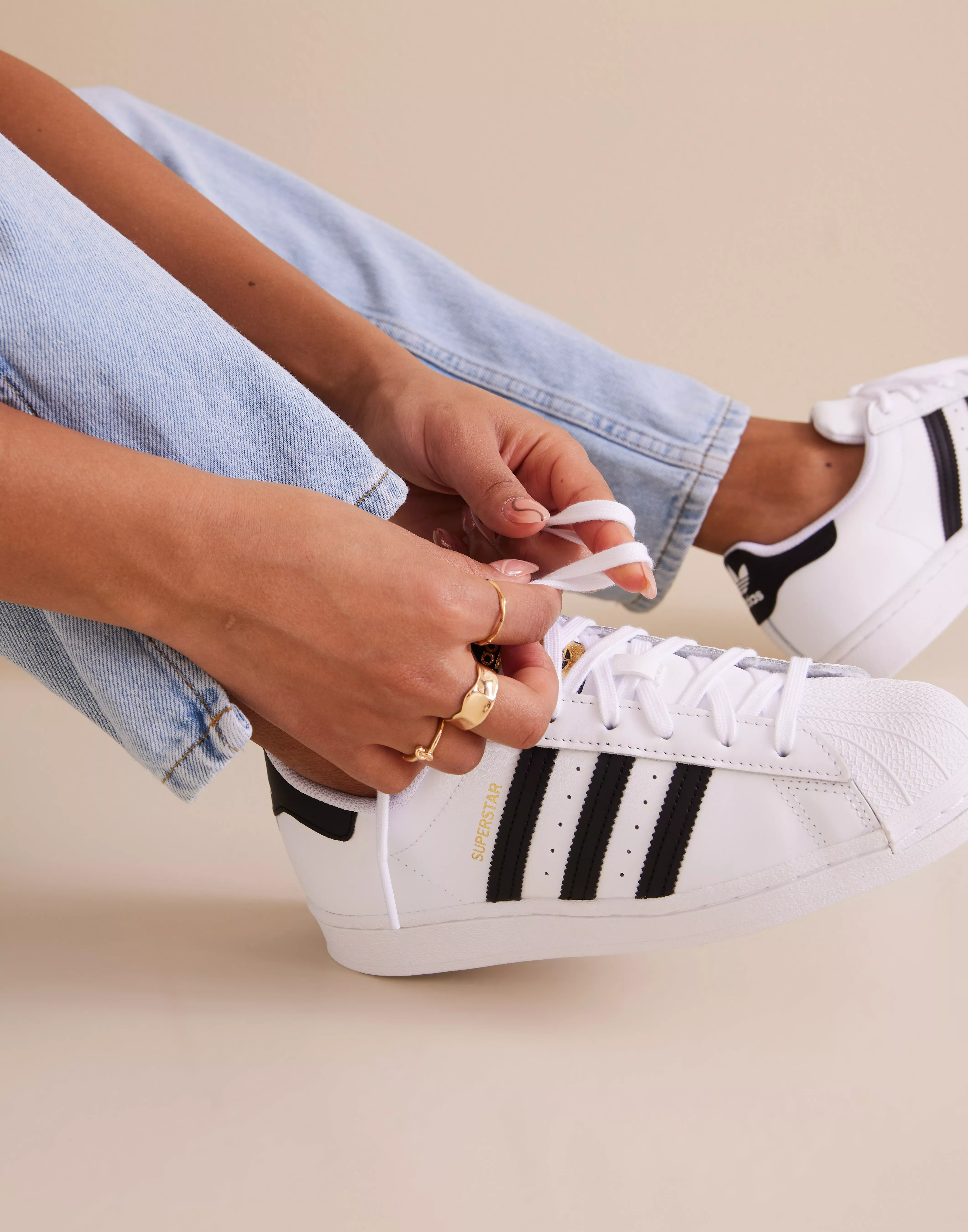 Adidas originals superstar cheap white and black womens