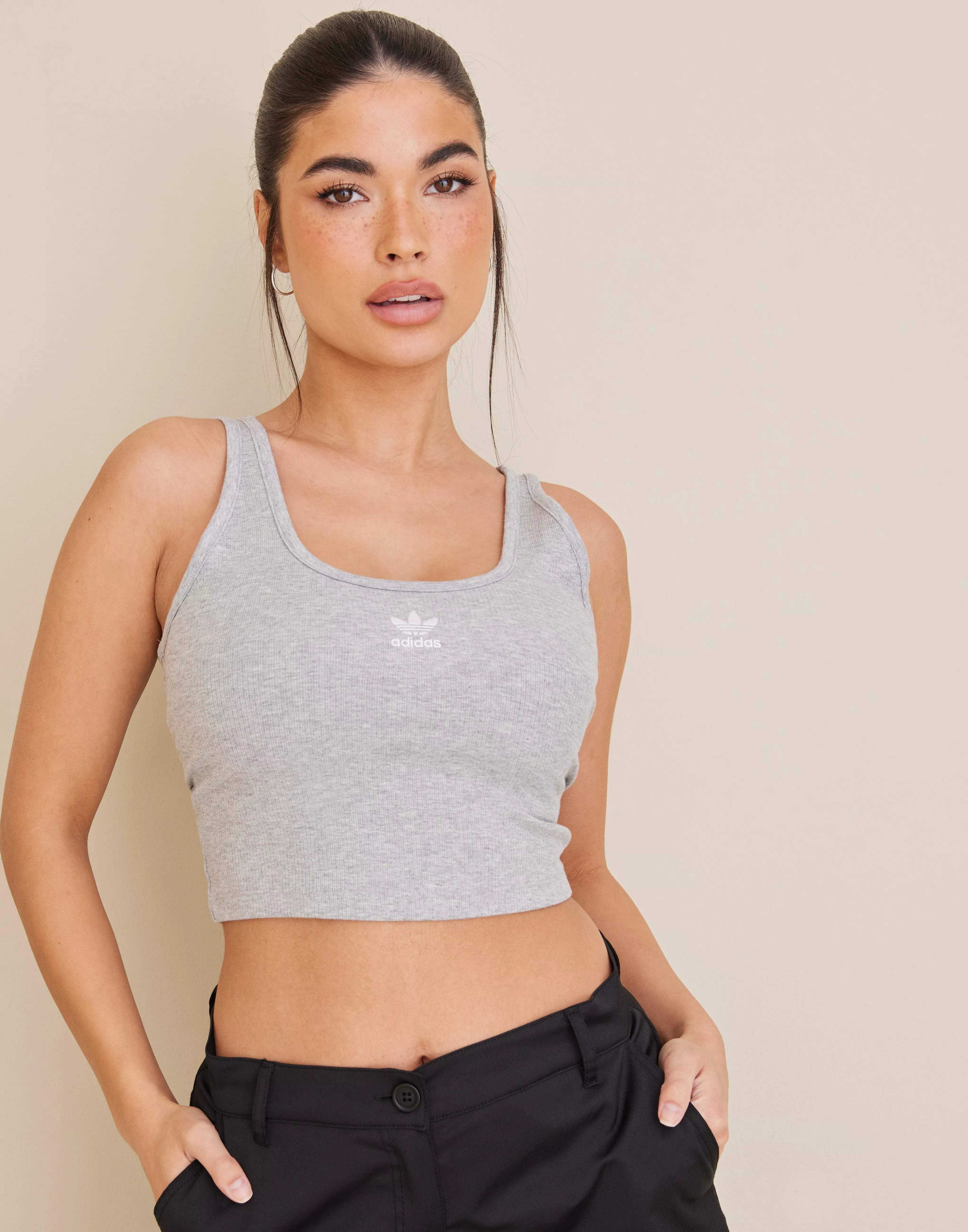 Grey adidas 2025 crop top