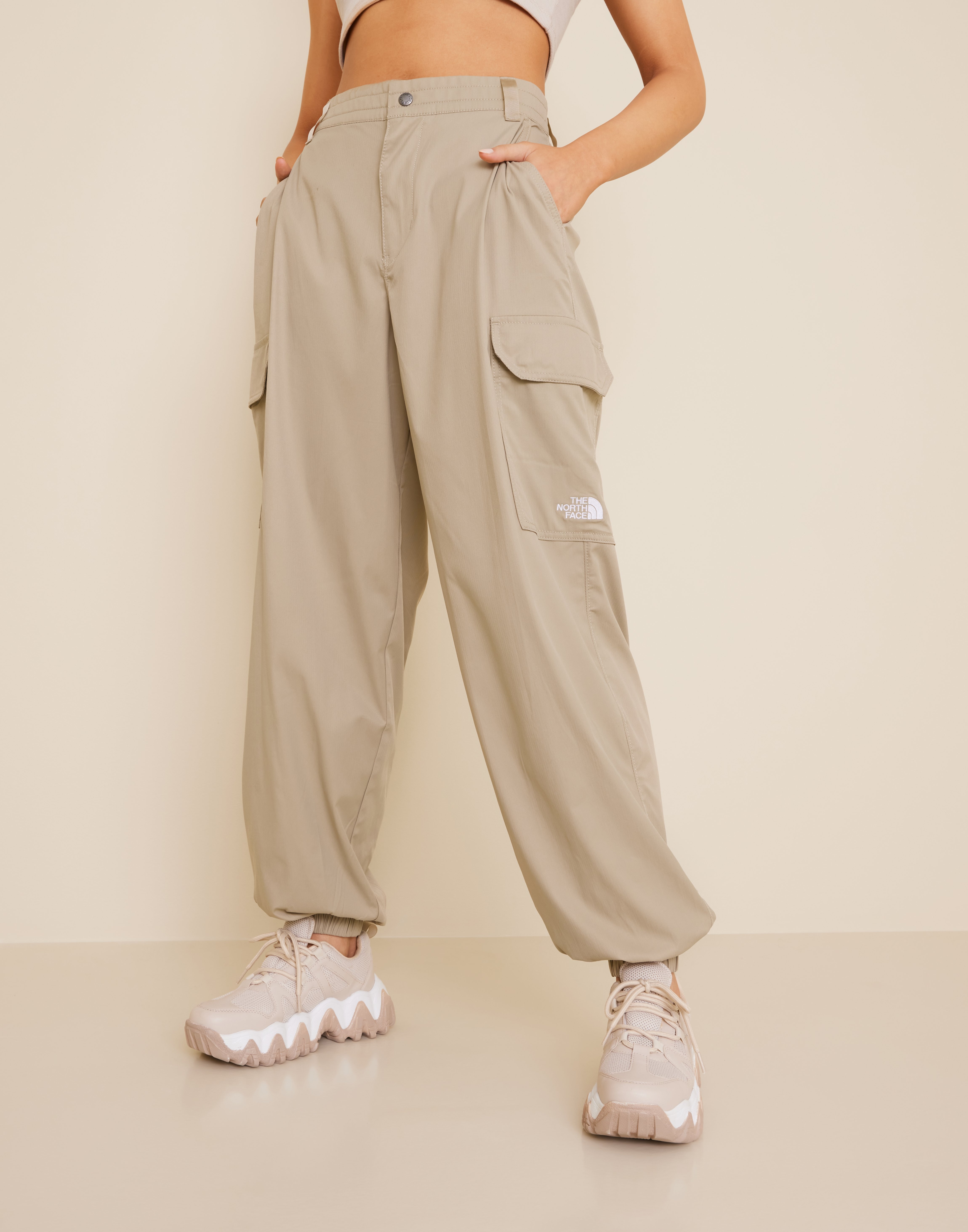 beige cargo sweatpants