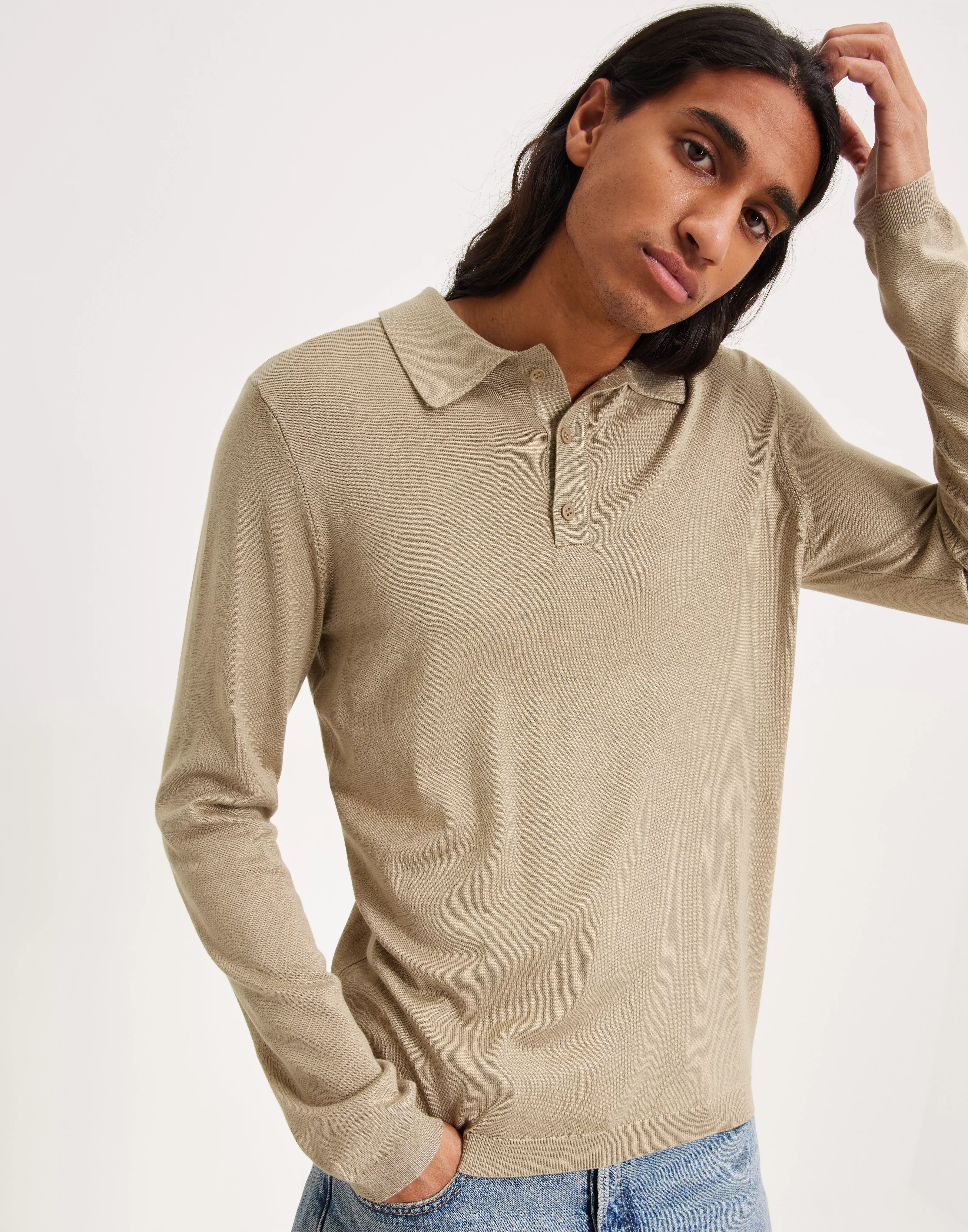 Only & Sons Grey / Chinchilla Knitted Polo Pullover