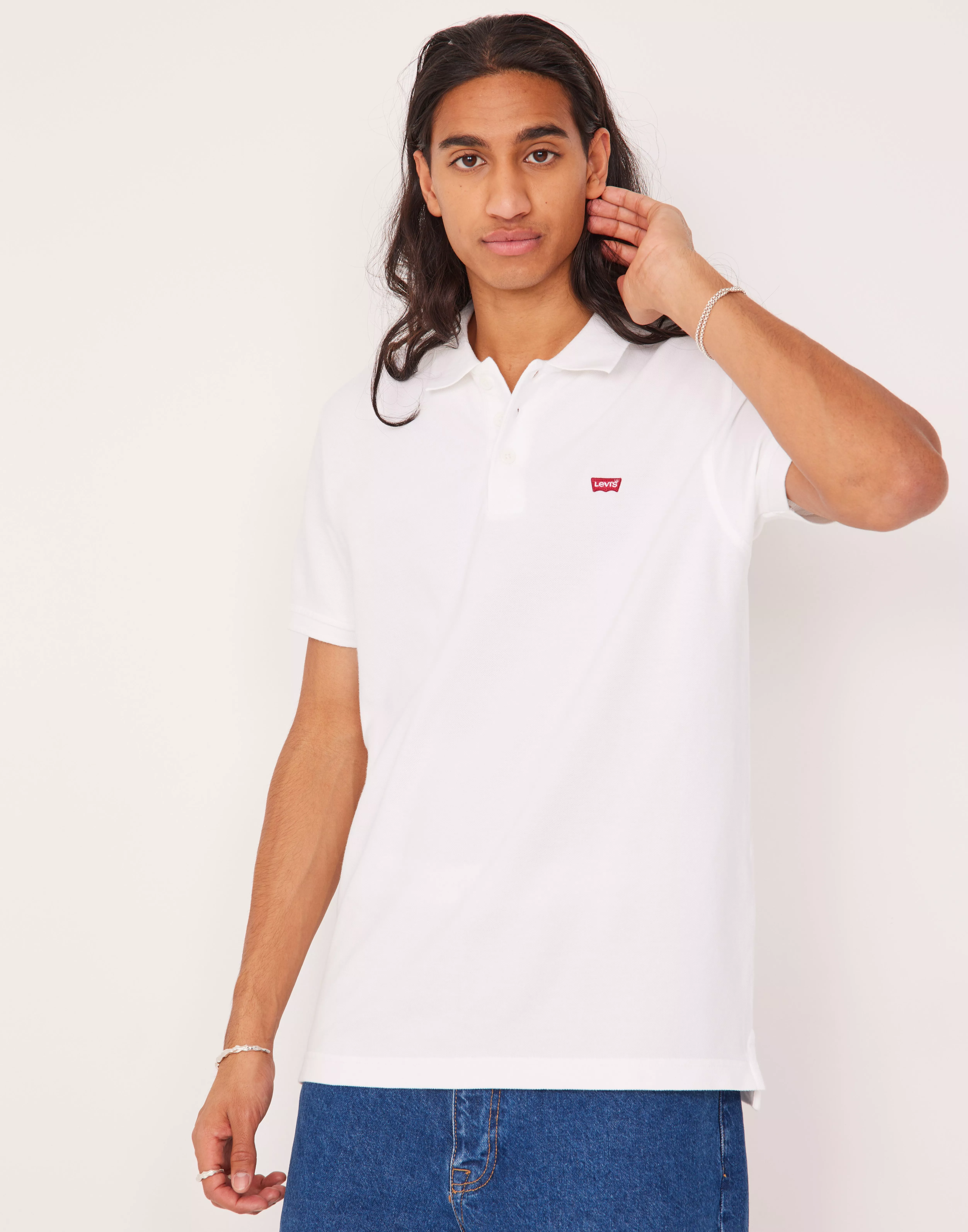 levis white polo shirt