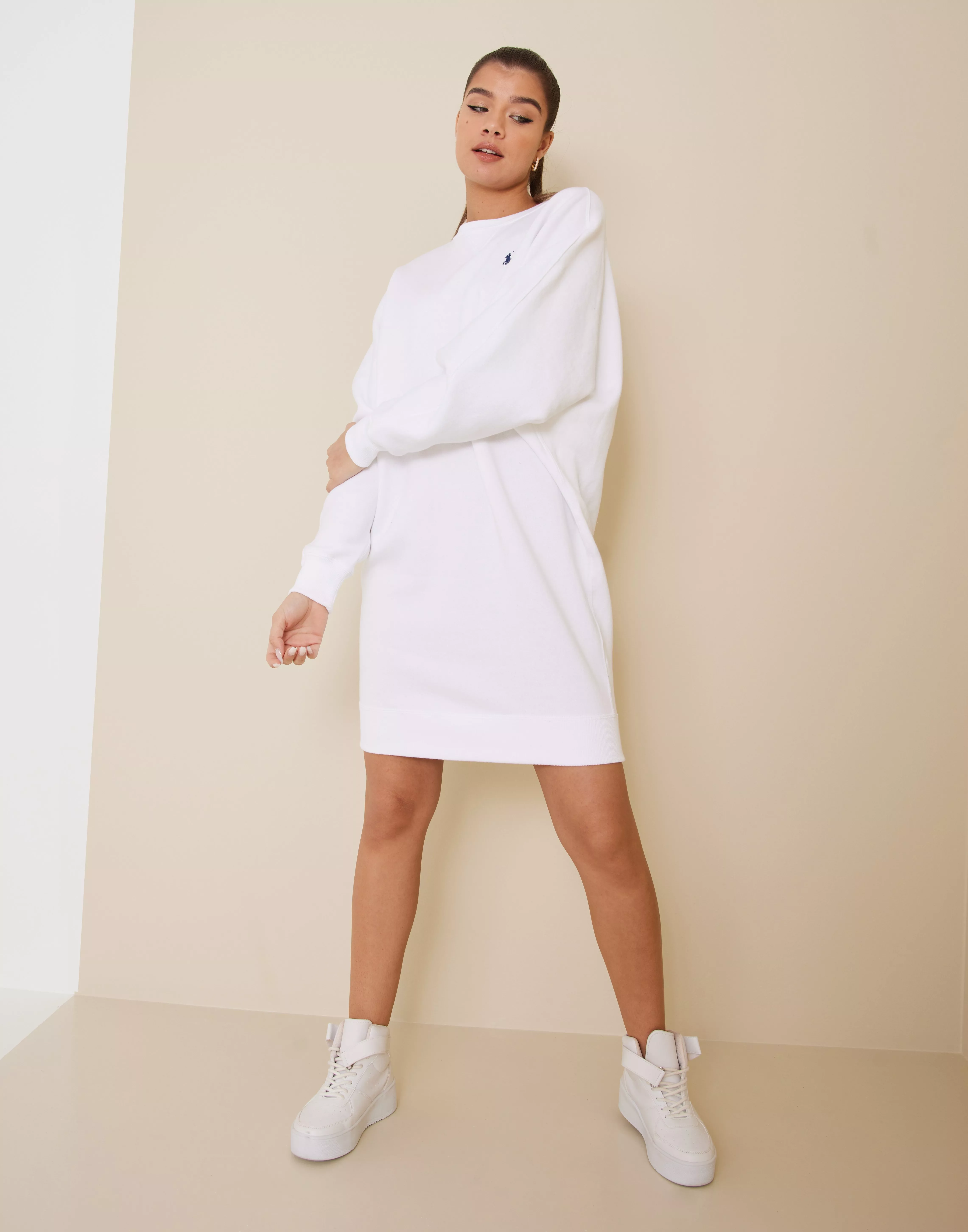 Buy Polo Ralph Lauren Oversize Dolman Fleece Dress - White 
