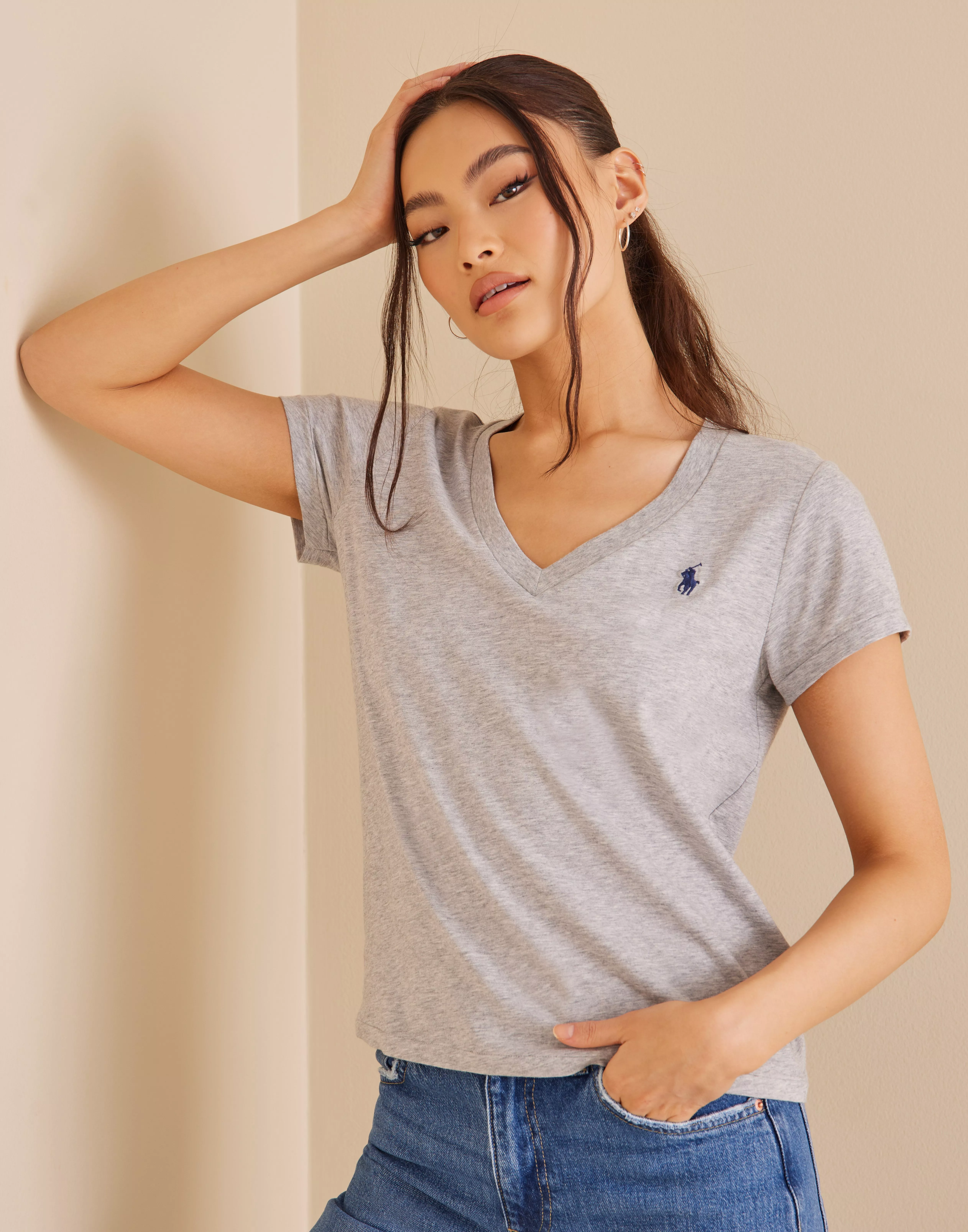 Ralph Lauren Polo Womens V-Neck Jersey T-Shirt