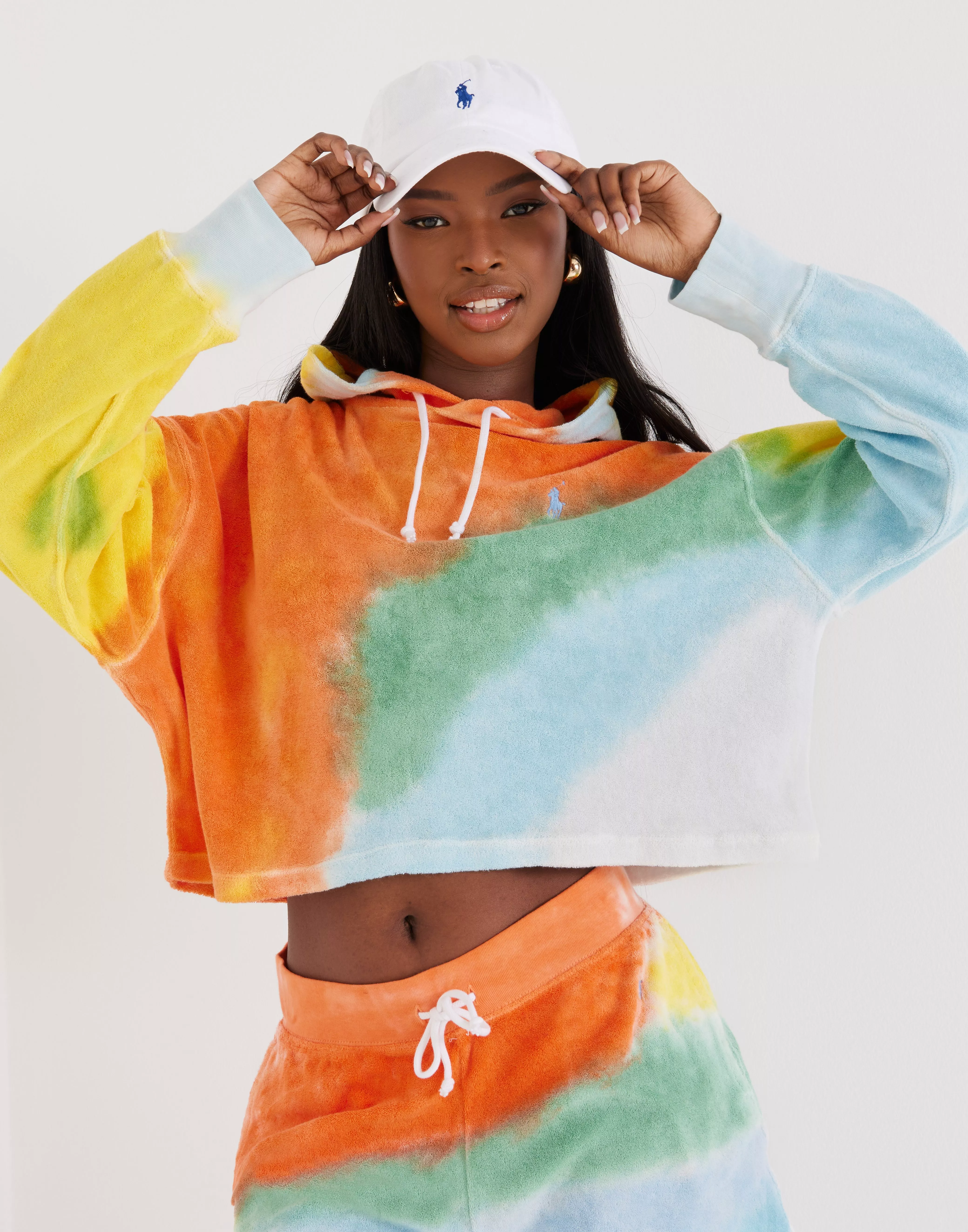 Tie dye crop on sale hoodie