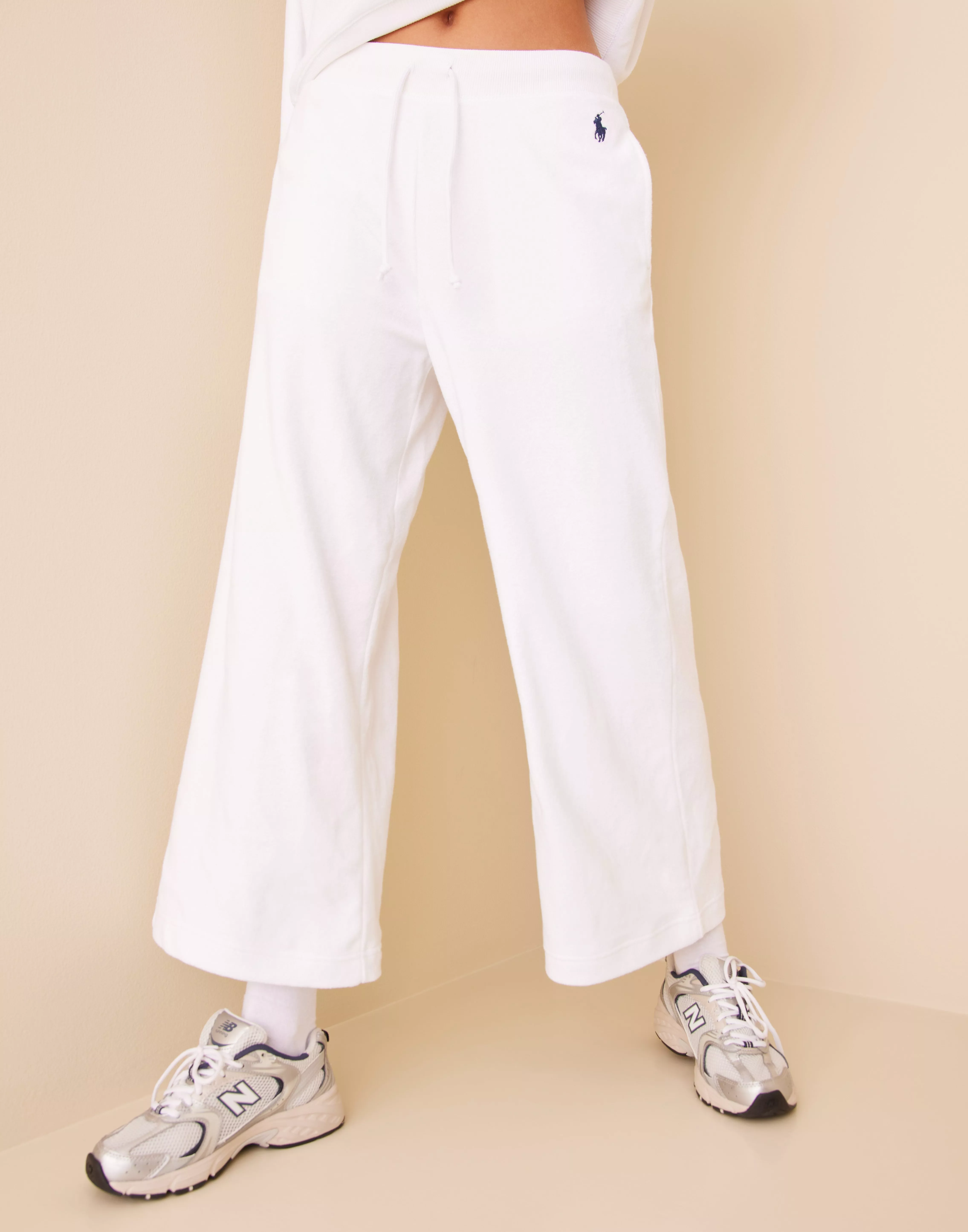 Buy Polo Ralph Lauren Cropped Wide-Leg Terry Sweatpant - White 