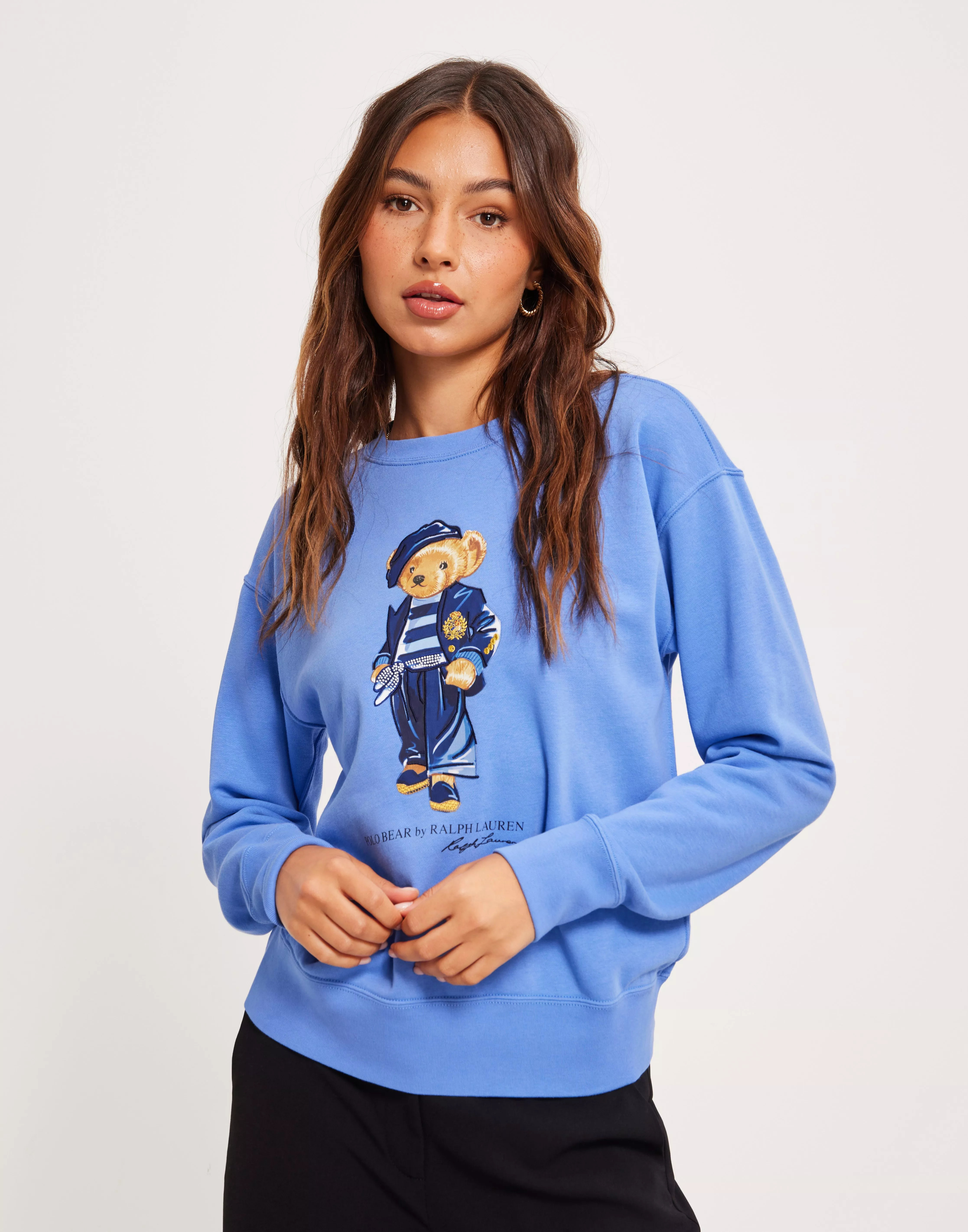 POLO RALPH LAUREN - Women's Polo Bear sweatshirt with hood - Light Blue -  211892663001