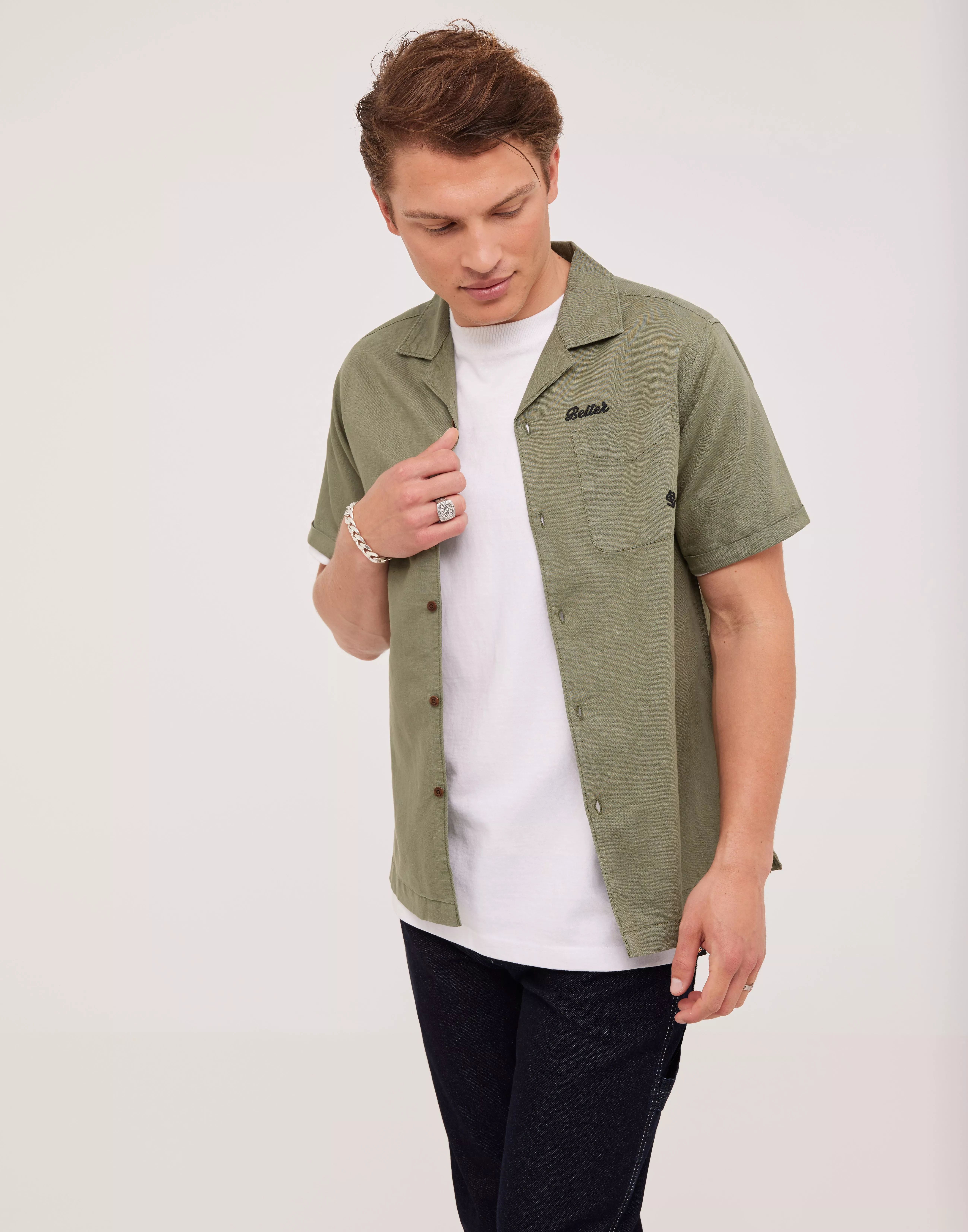 superdry khaki shirt