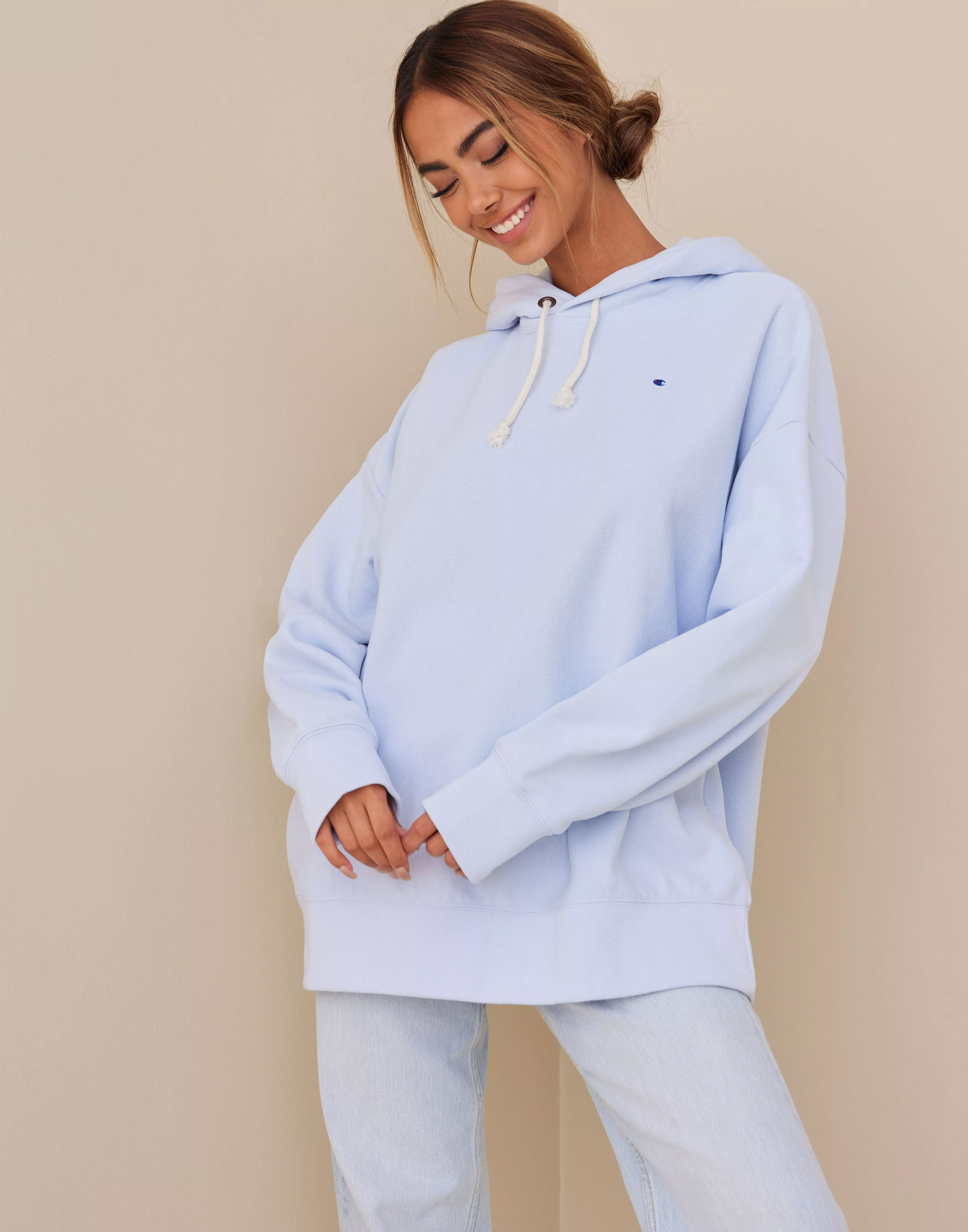 Women's light blue champion on sale sweatshirt