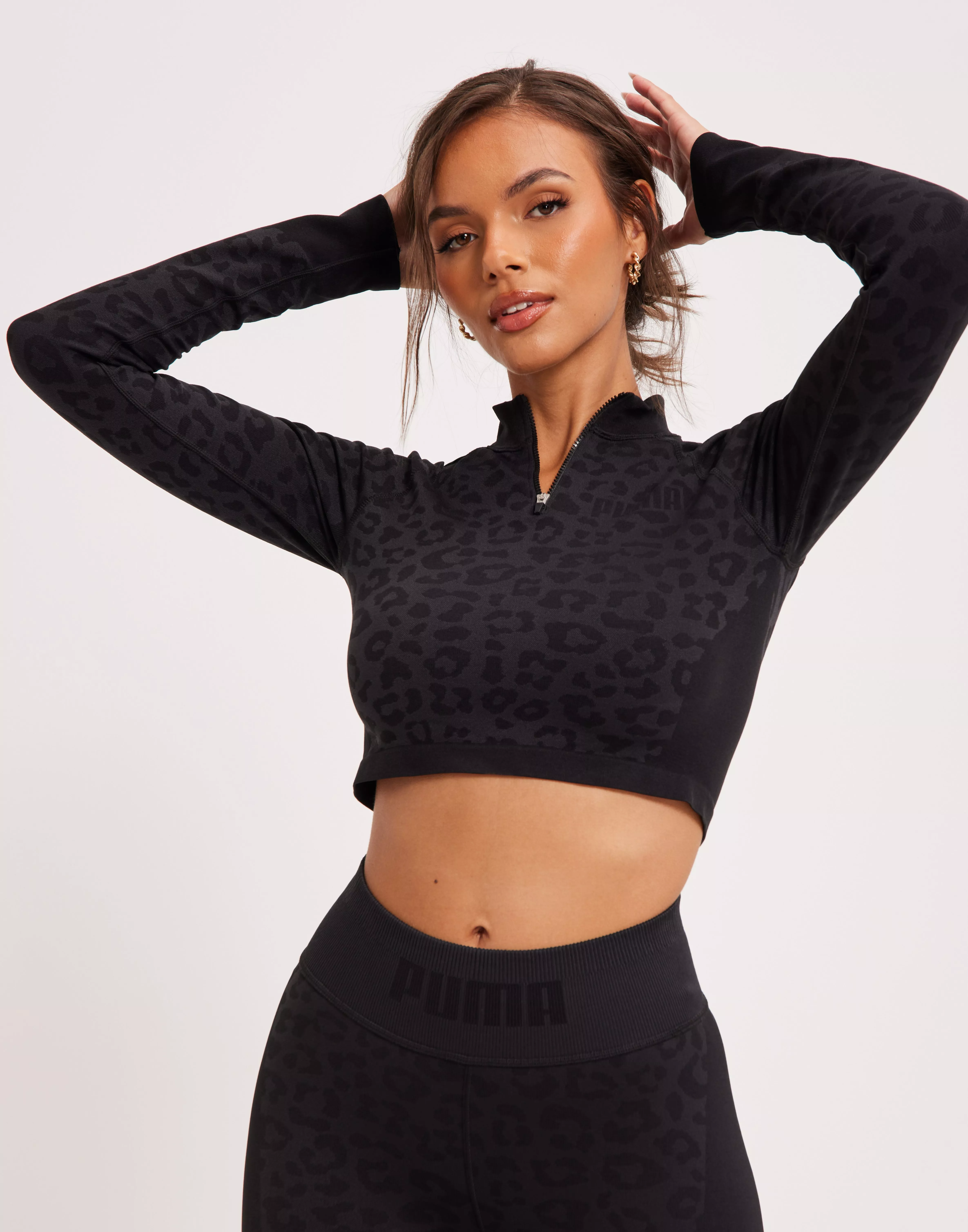 PUMA Training Formknit seamless long sleeve top in black