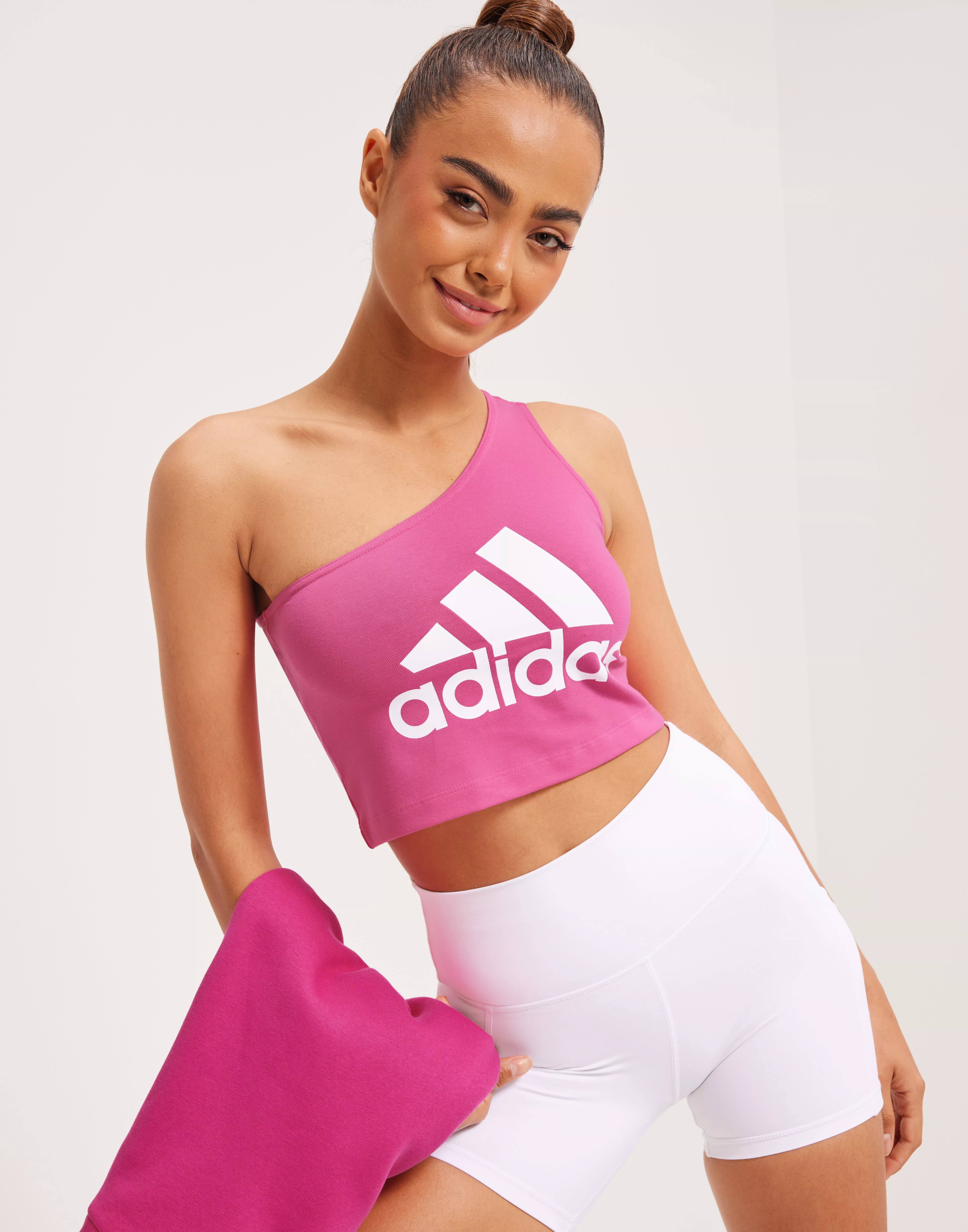 Pink adidas hotsell crop top