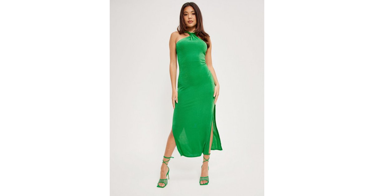 Buy Nelly Twisted High Neck Dress - Green | Nelly.com
