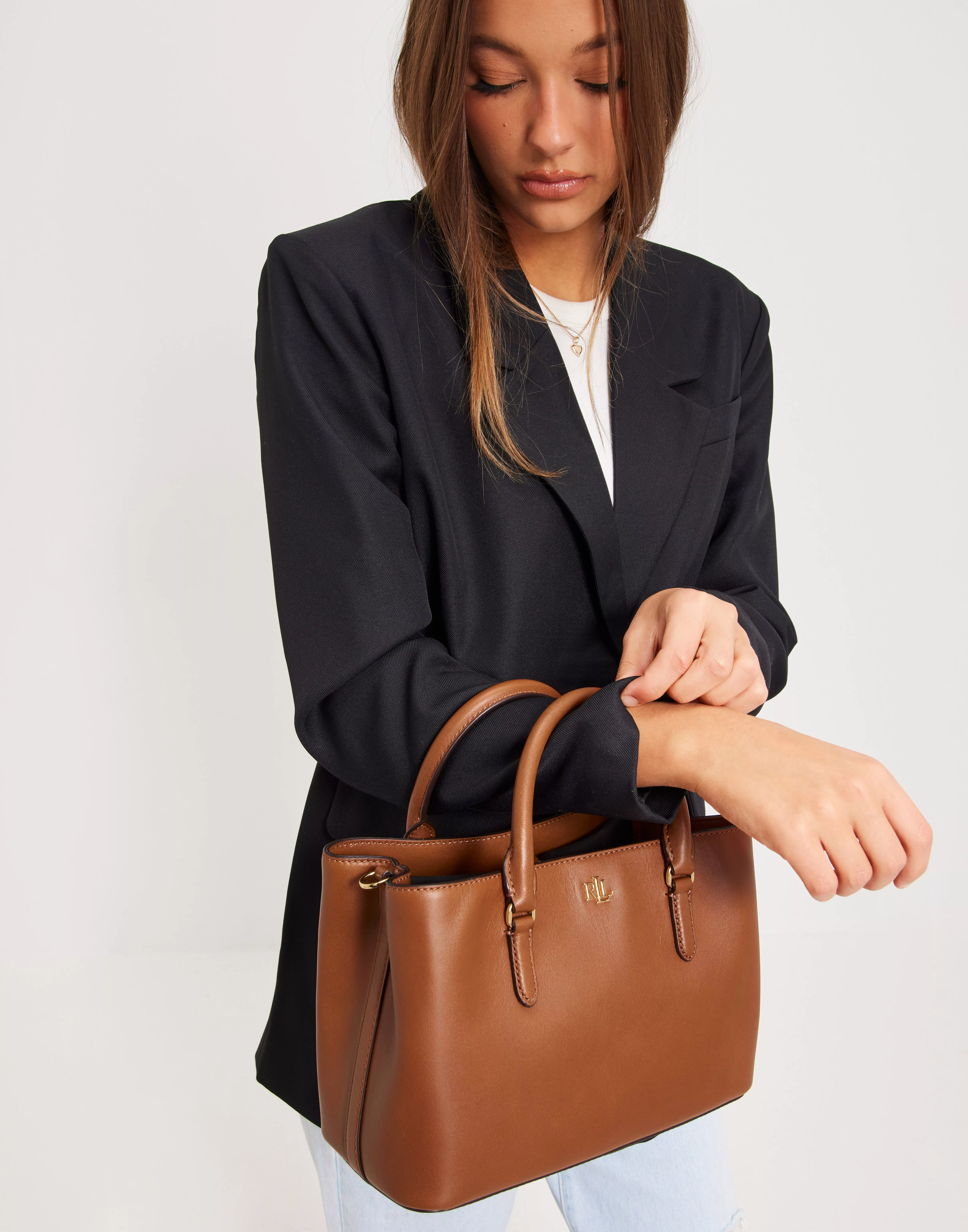 Lauren Ralph Lauren Small Marcy Leather Satchel