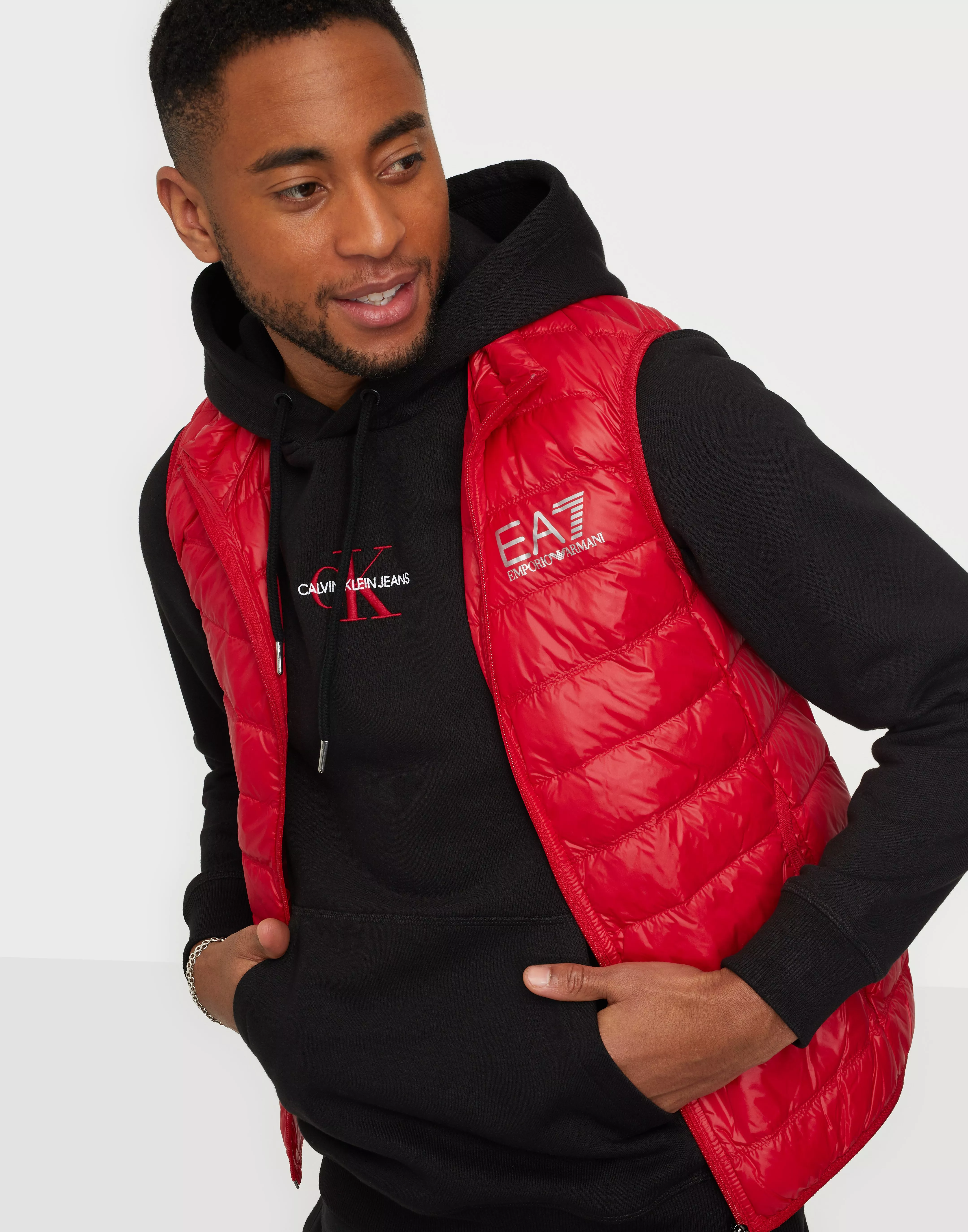 Ea7 shop hooded gilet