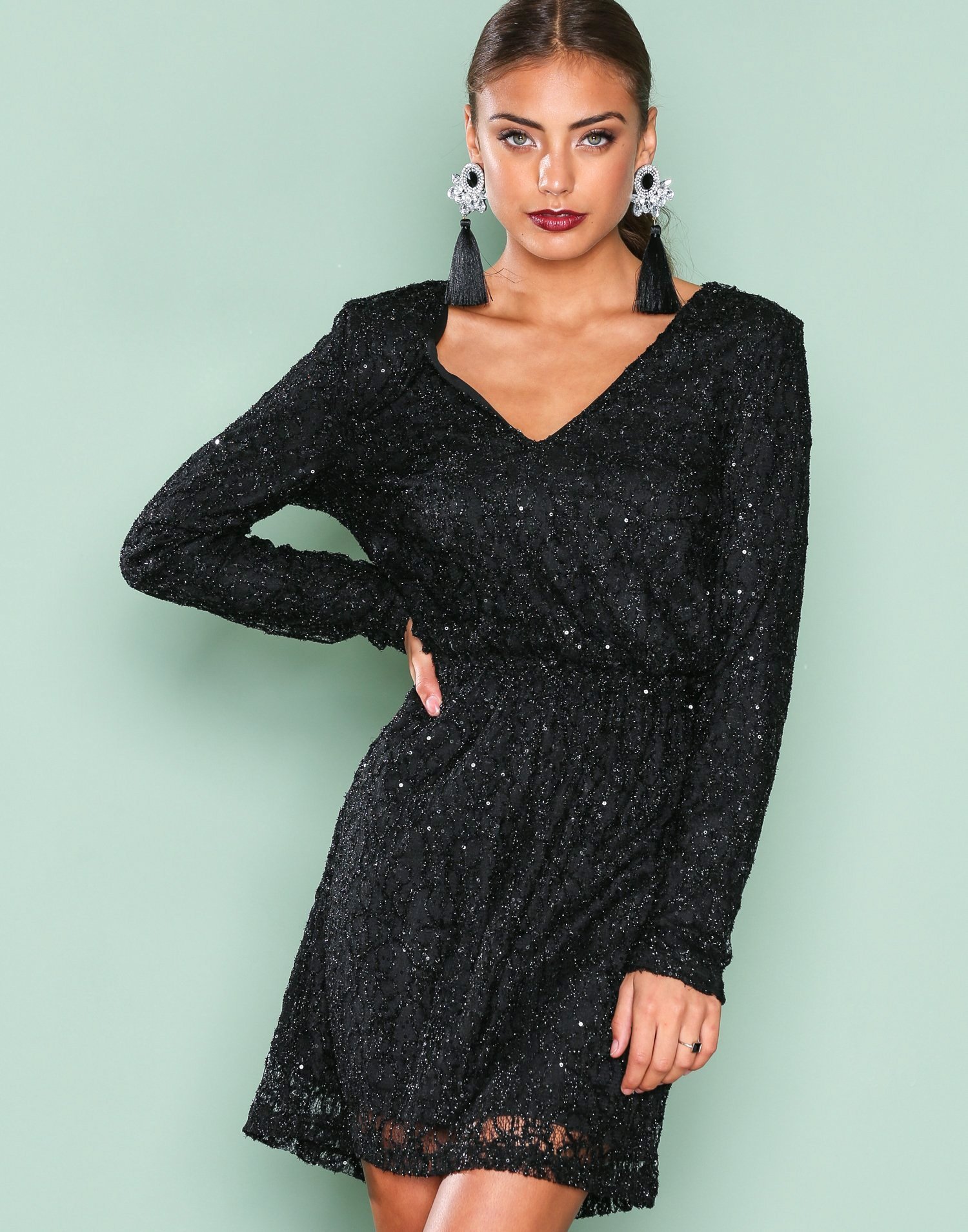 Sparkly V Neck Dress