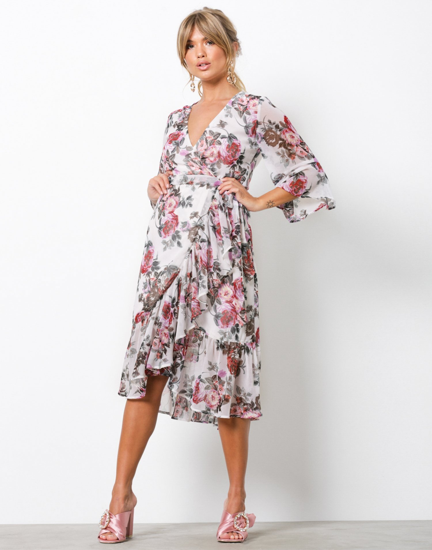 Frill Wrap Dress