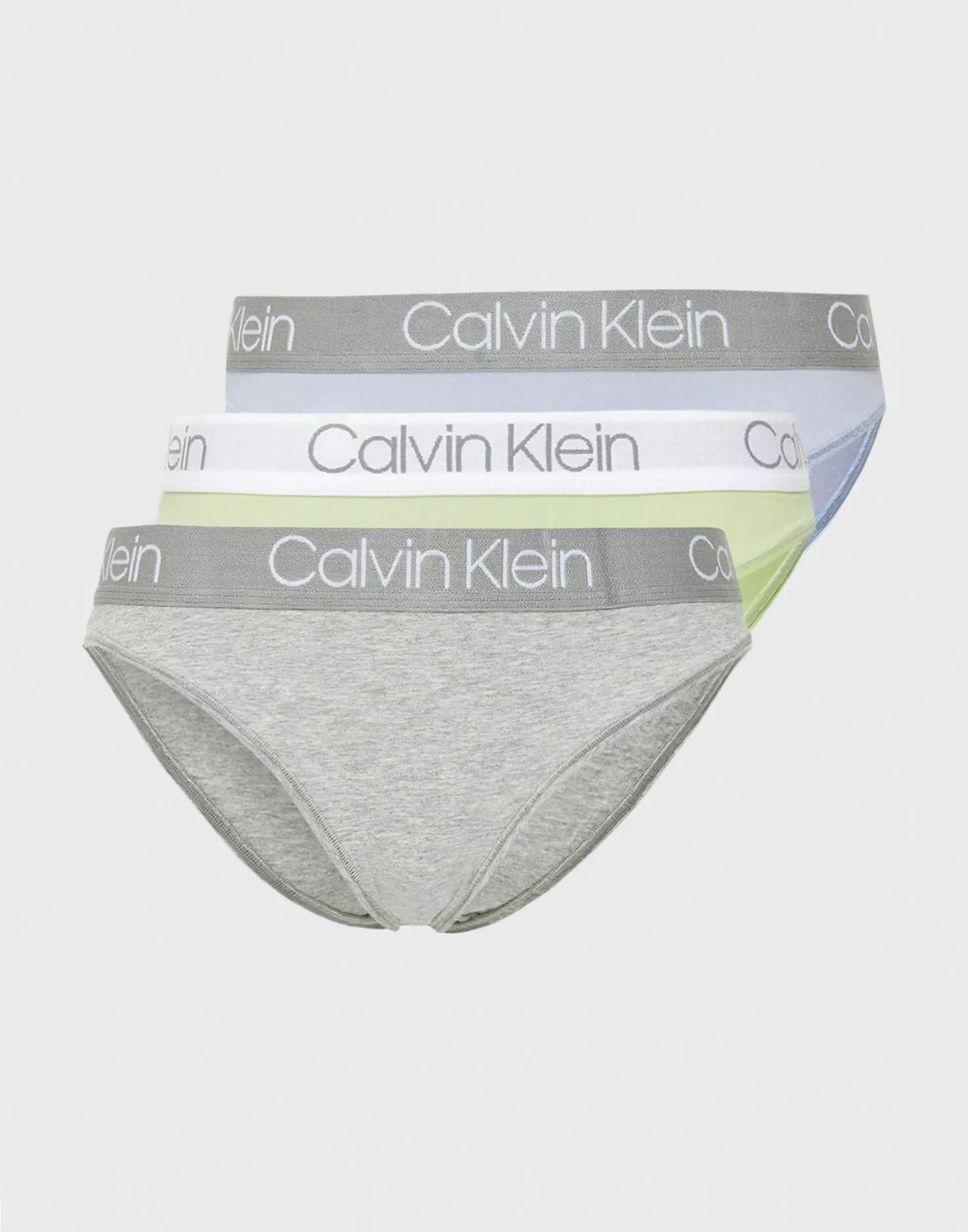 Calvin Klein, 3 Pack High Leg Tanga, Preto/Branco/Cinzento