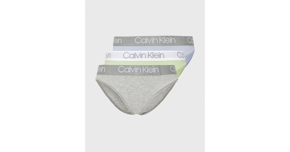 Calvin Klein, 3 Pack High Leg Tanga, Preto/Branco/Cinzento