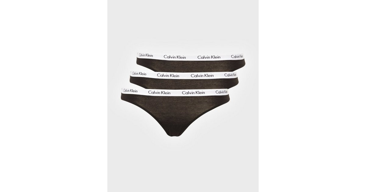 Calvin Klein Underwear Thong 3pk Black | Women | Junkyard