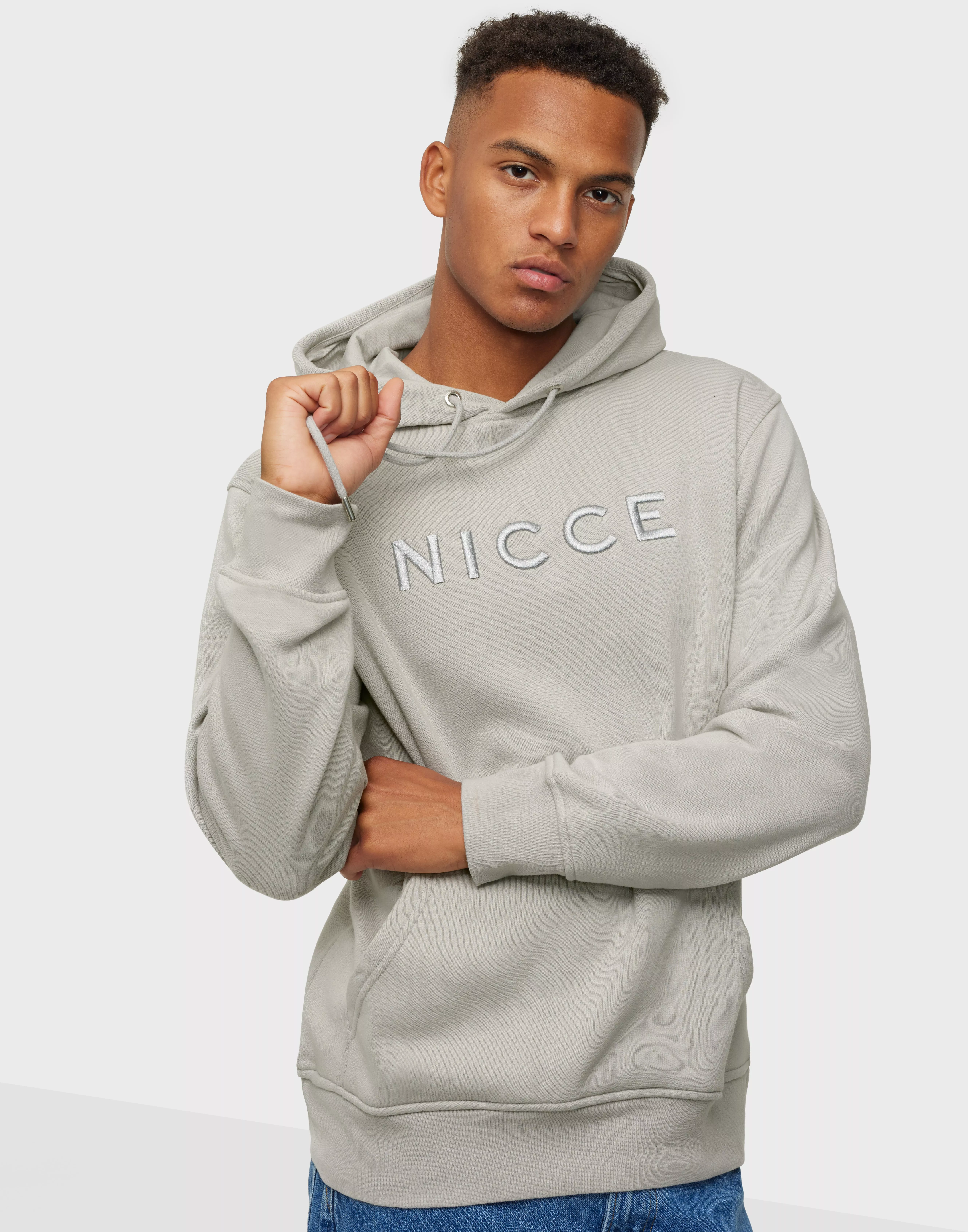 Grey and white nicce cheap hoodie