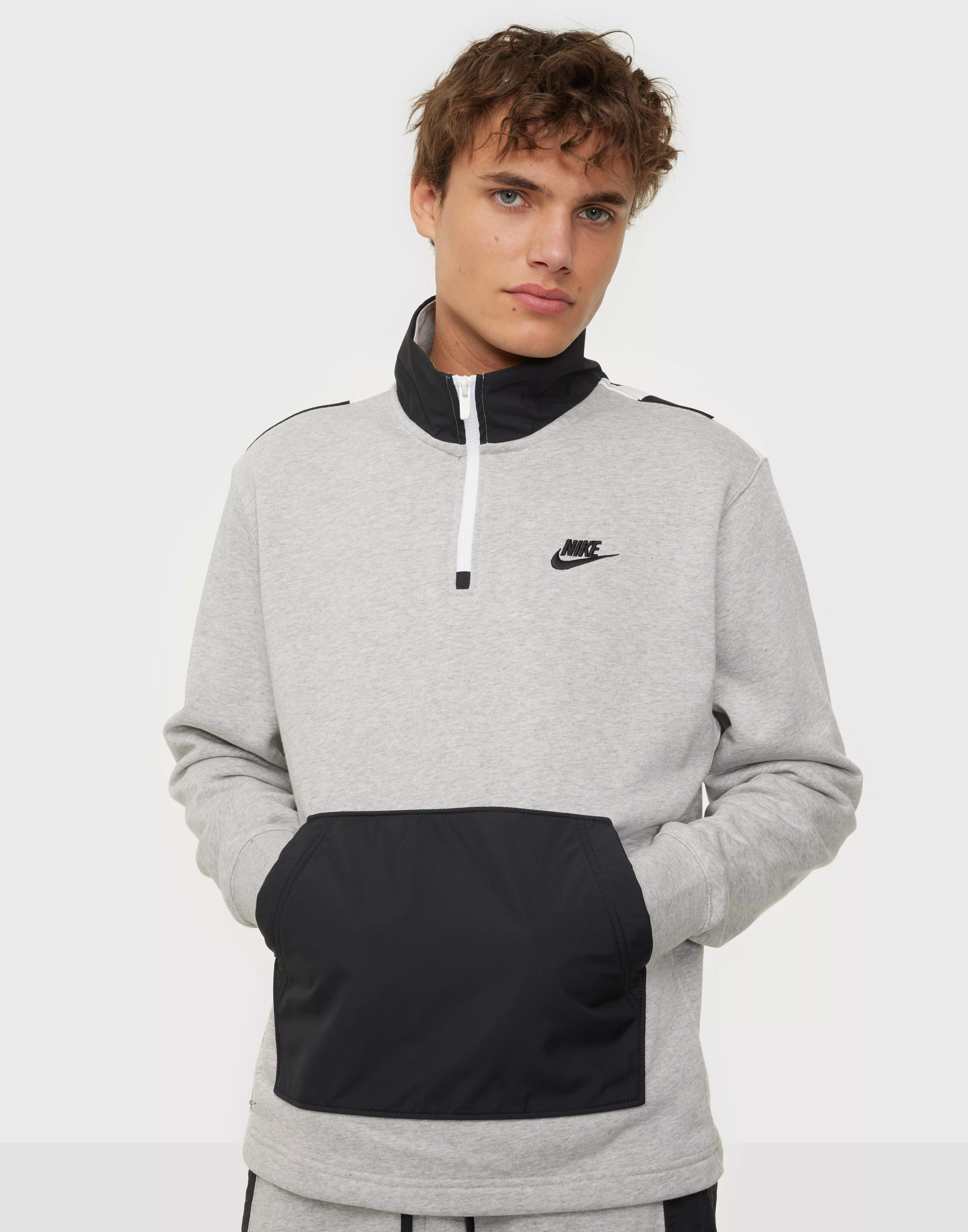 Buy Nike Sportswear M NSW CE HZ FT TOP SNL ++ - Black/Gray | NLY Man