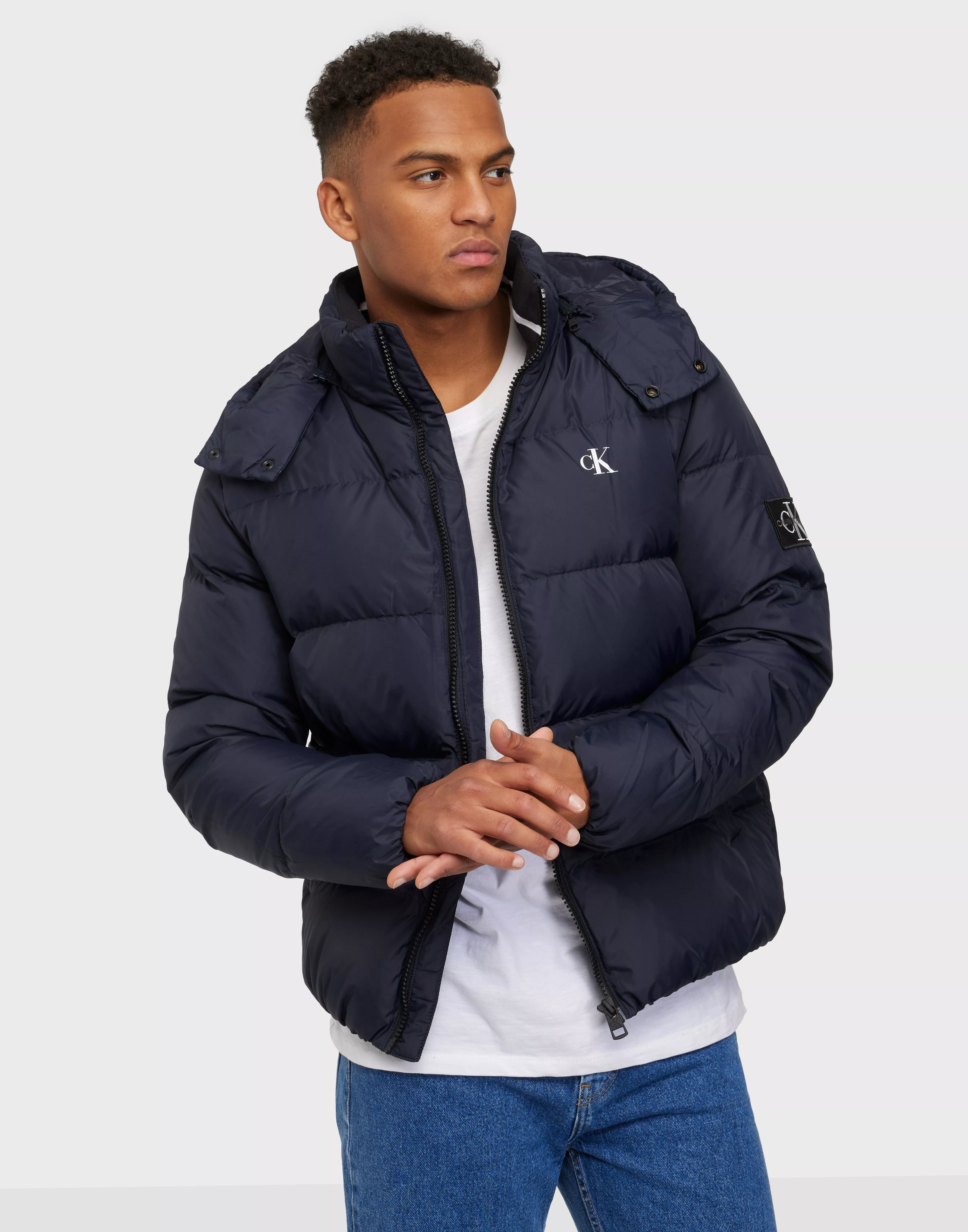 Calvin klein hooded on sale down puffer coat