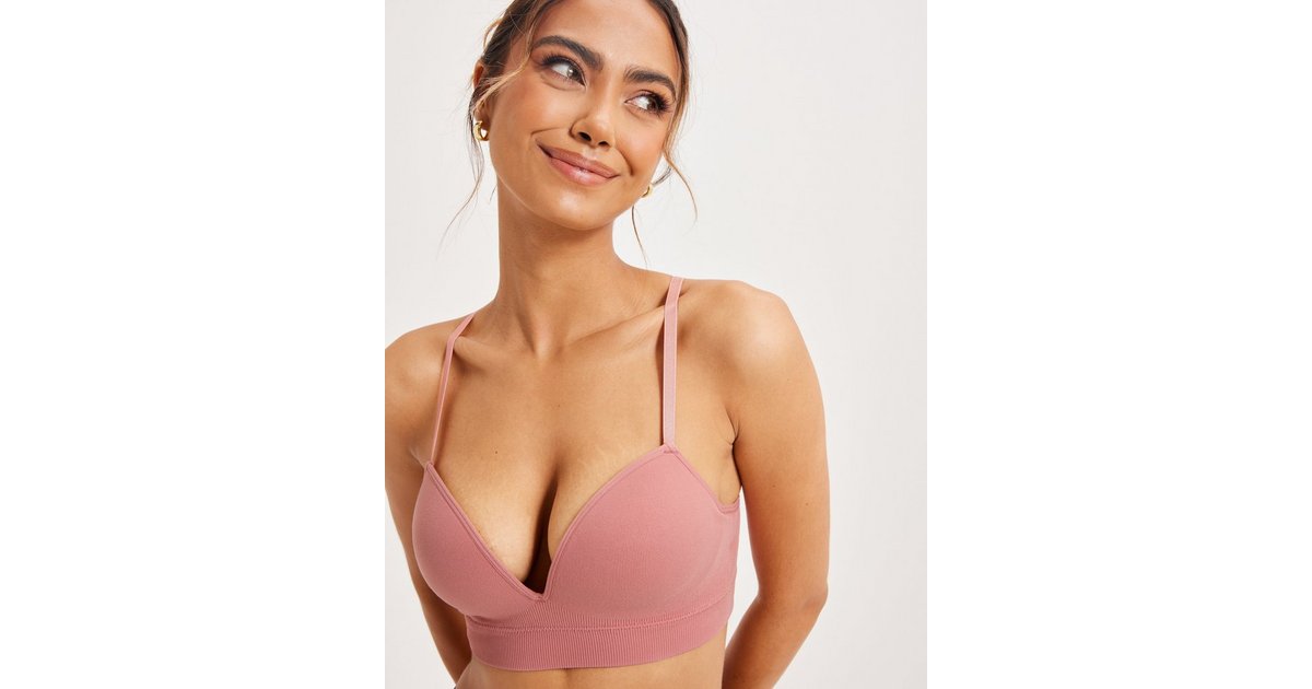 Buy Lindex Bra seamless push up rib - Dusty Pink