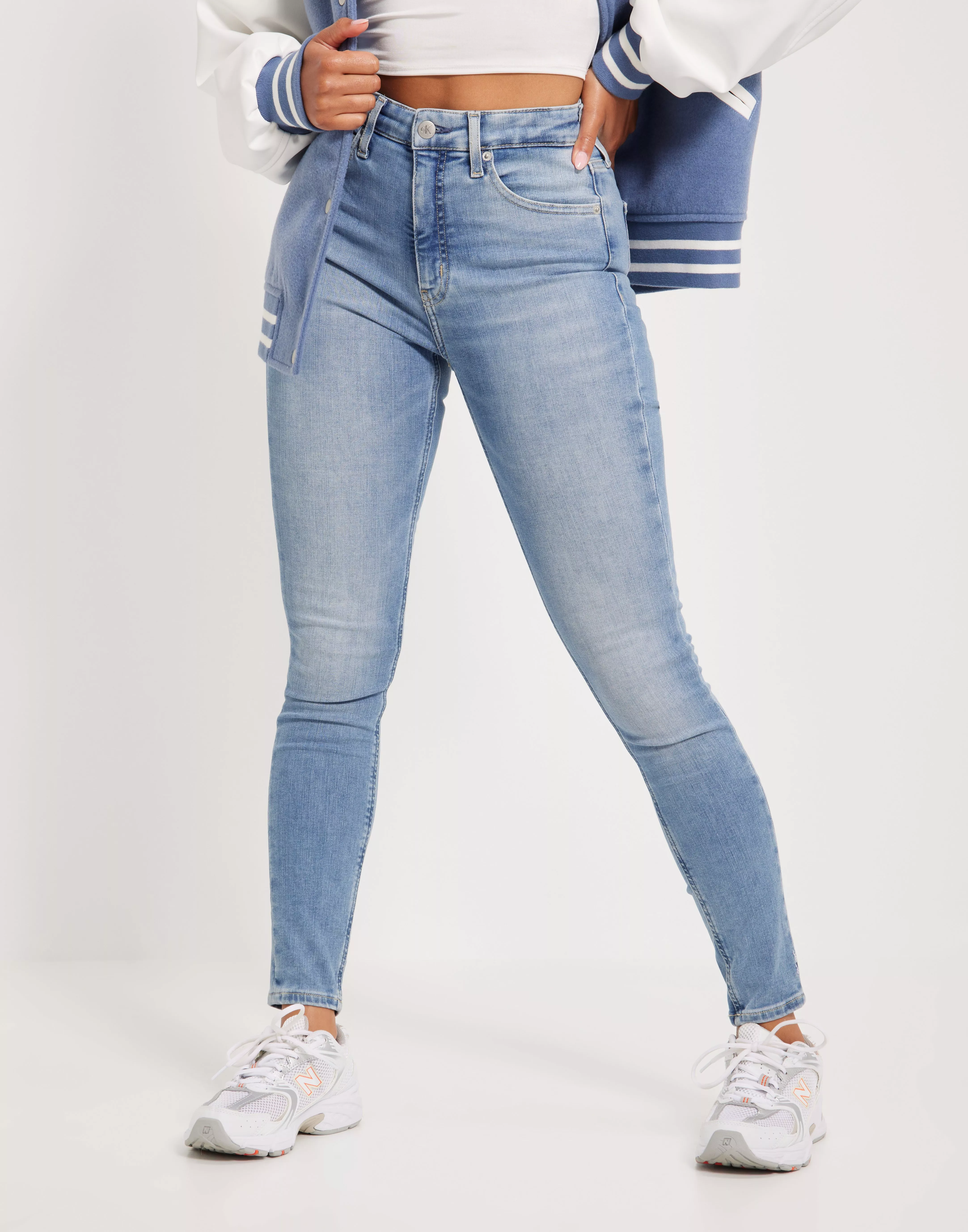 Buy Calvin Klein Jeans HIGH RISE SUPER SKINNY ANKLE - Blue 