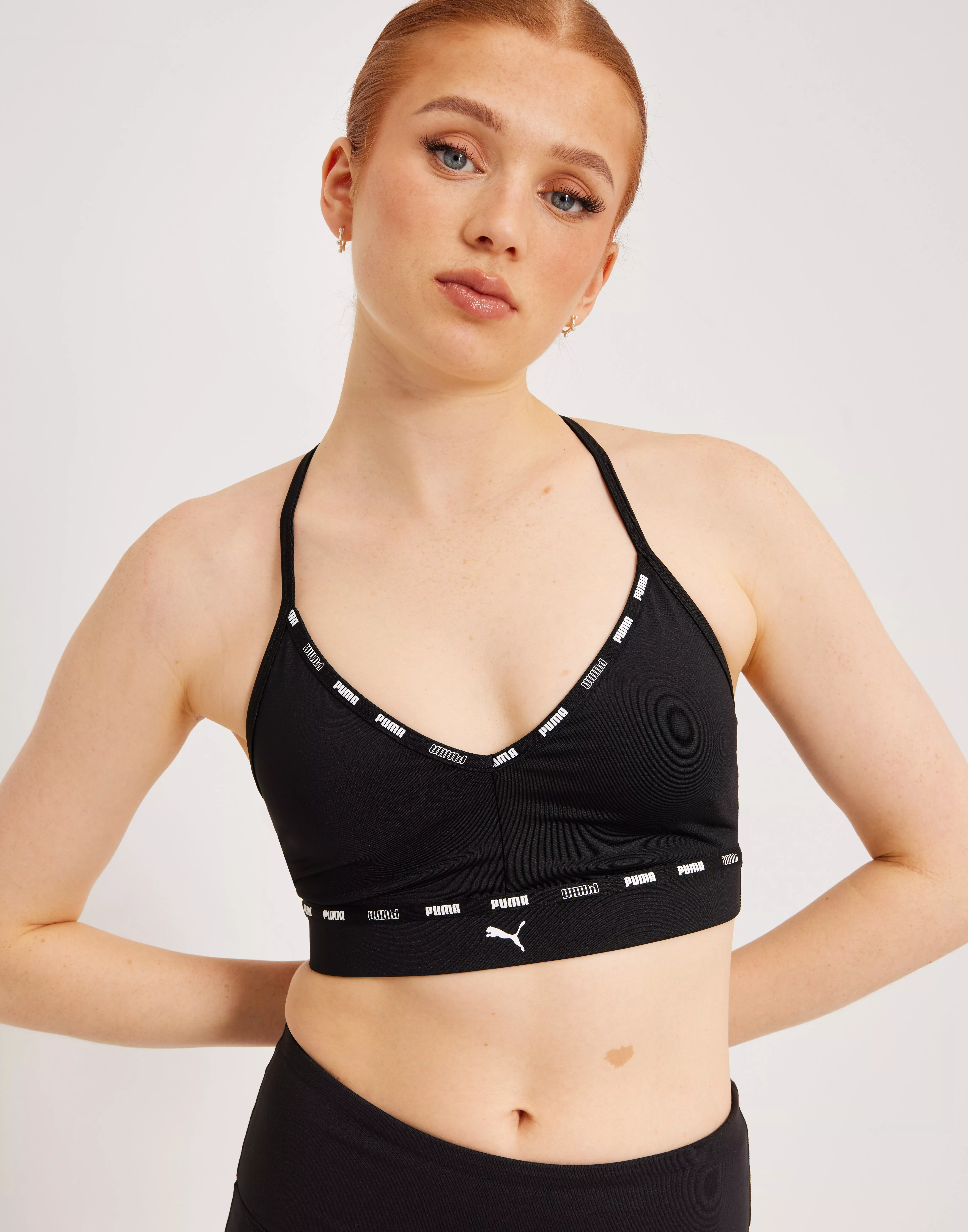 PUMA Low Impact FormKnit Seamless Bra, Black Women's Crop Top