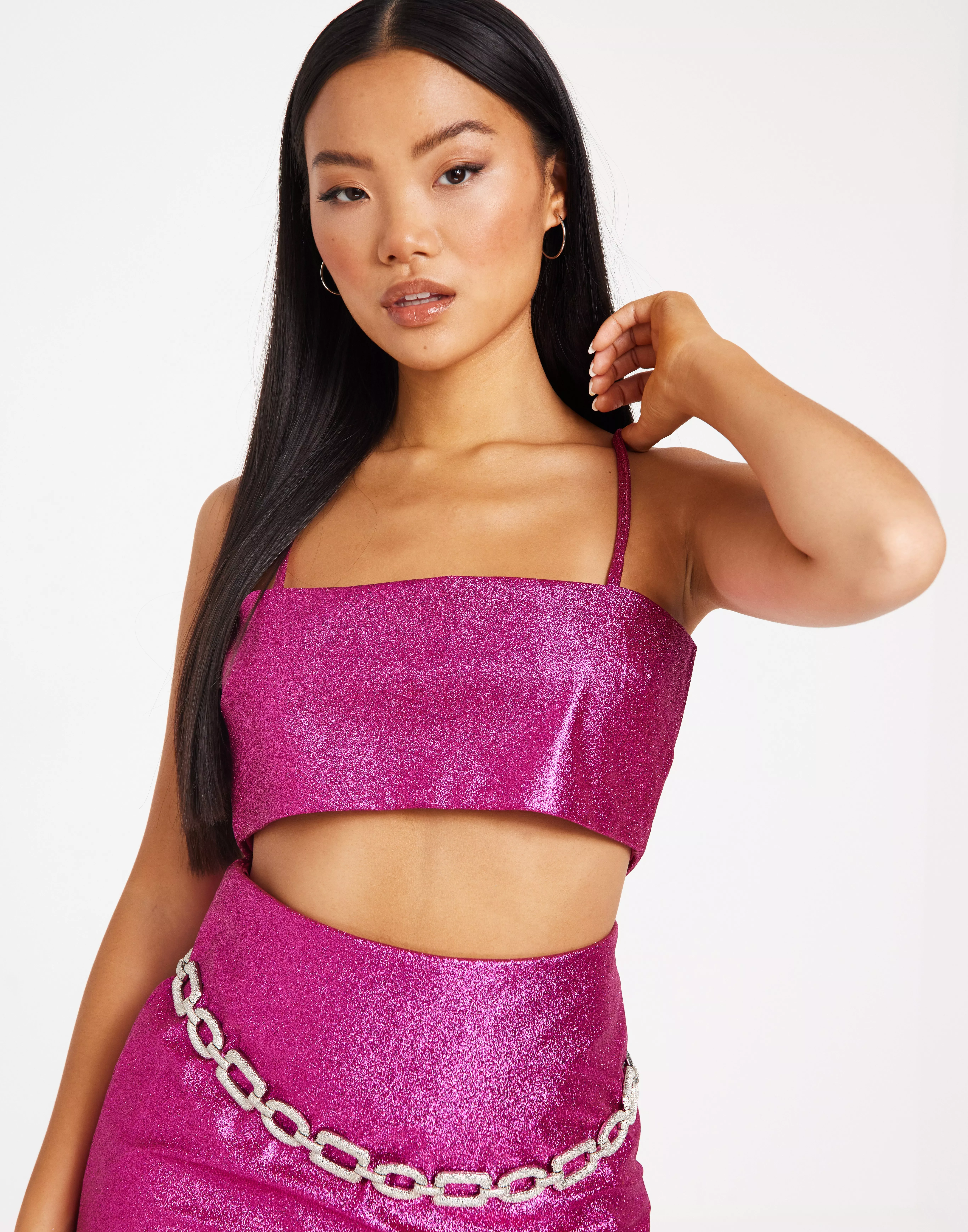 Buy Nelly Pink Glitter Top - Pink