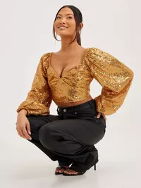 Ruched Up Sequin Blouse