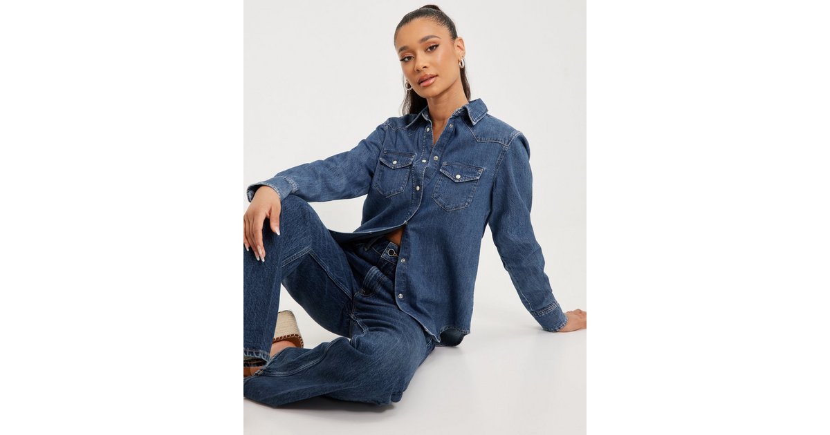 Køb Gant D1. REGULAR DENIM SHIRT - Indigo | Nelly.com