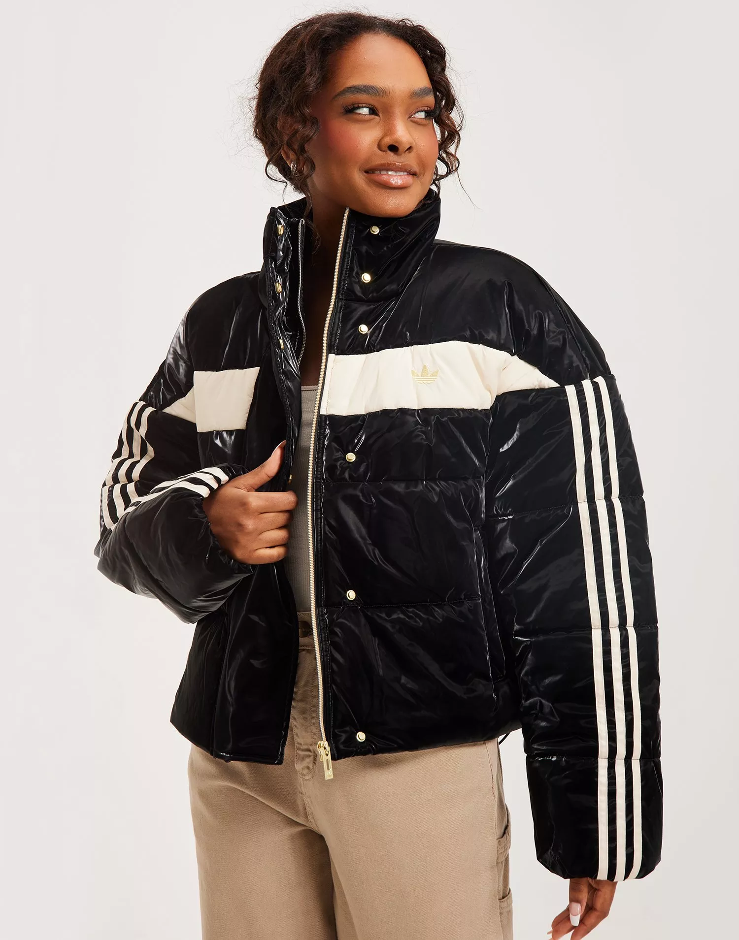 Adidas black and store white puffer jacket