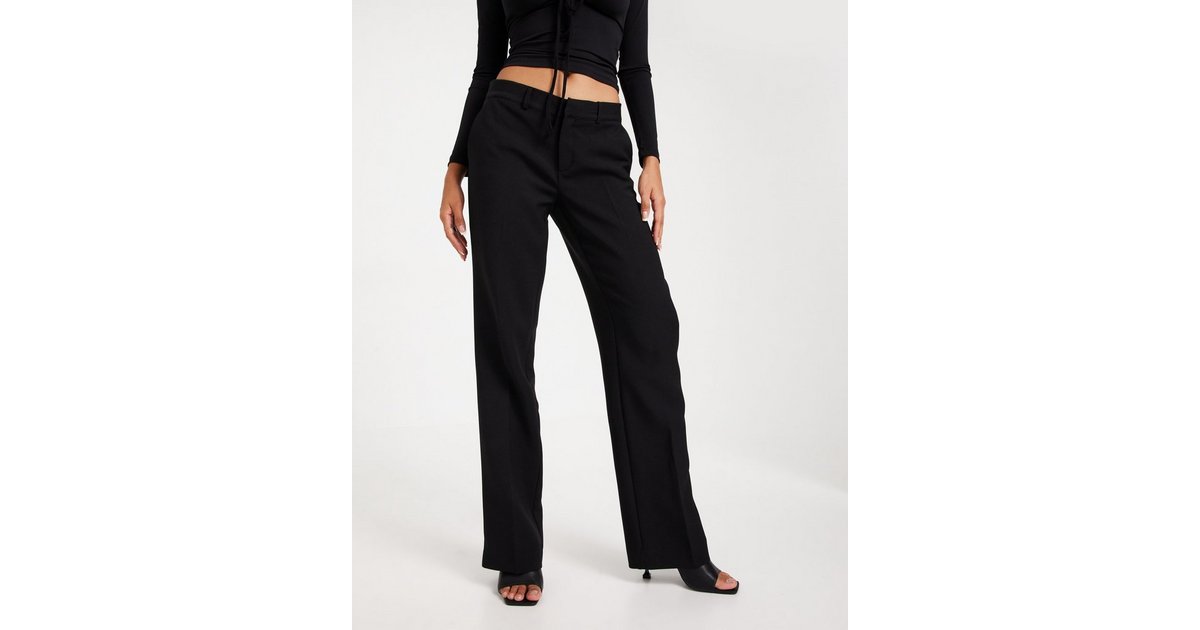 Buy Nelly Low Waist Straight Leg Pants - Black | Nelly.com