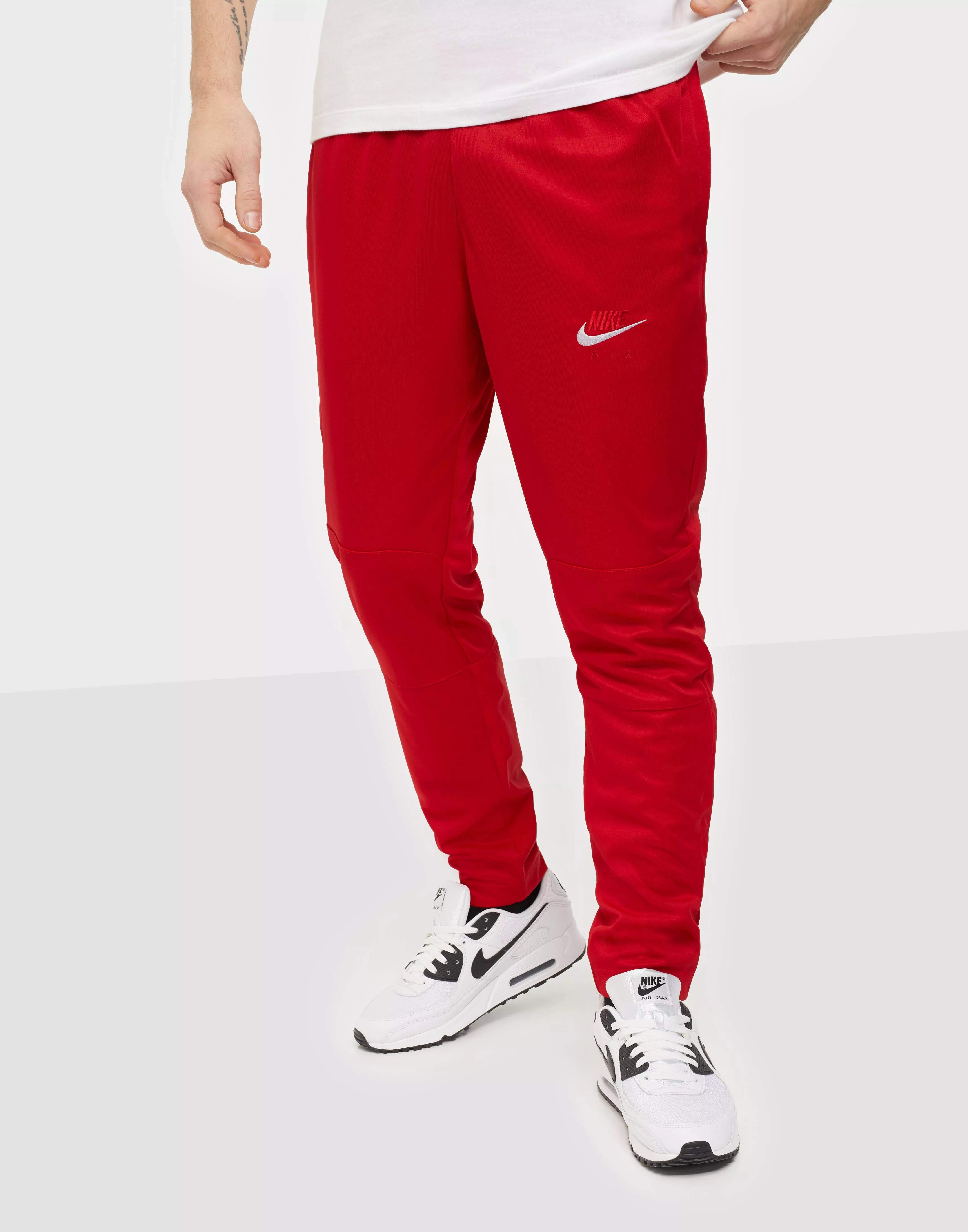 Nike double best sale swoosh joggers red