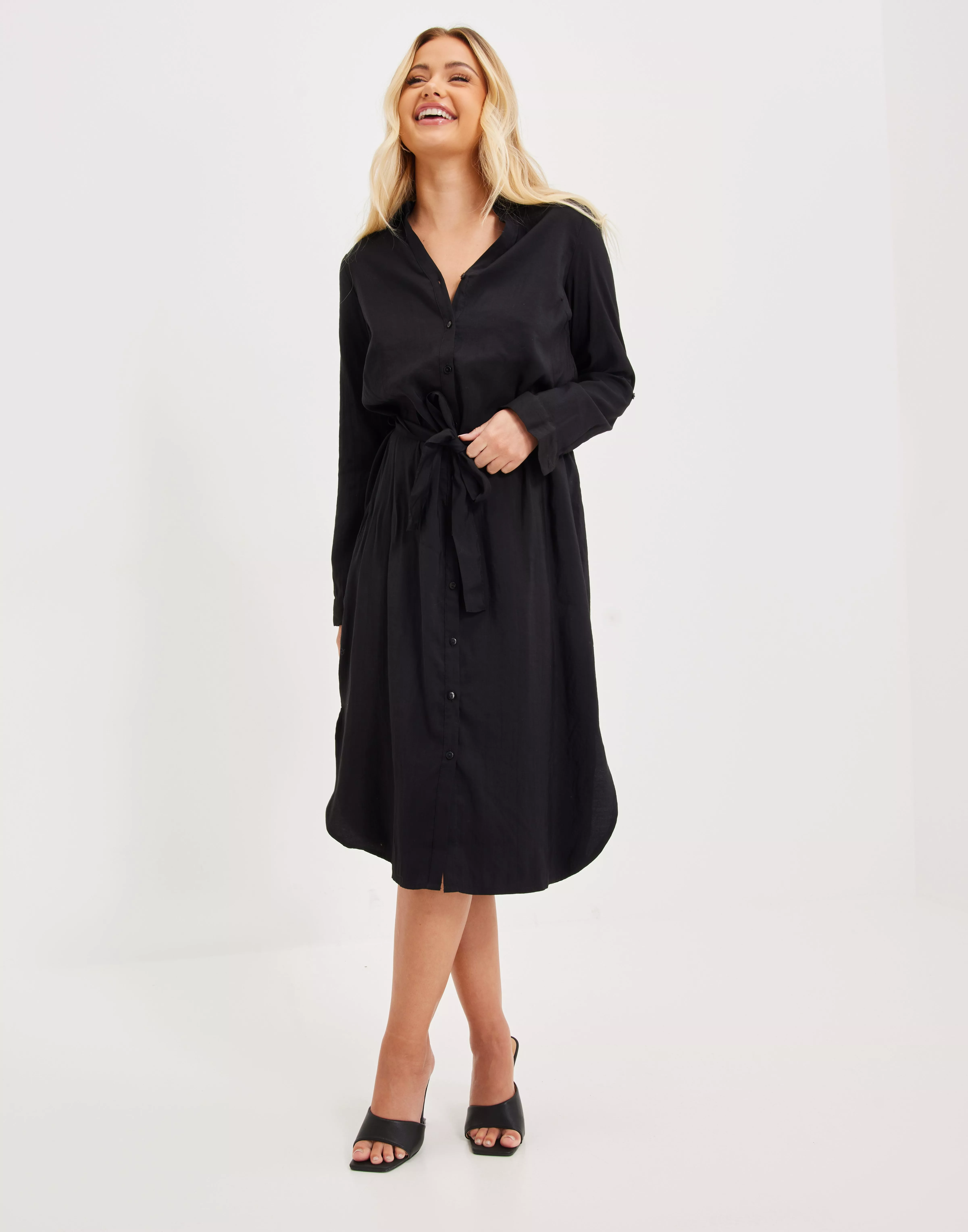 Buy Moda LS SHIRT DRESS WVN NOOS - Black | Nelly.com