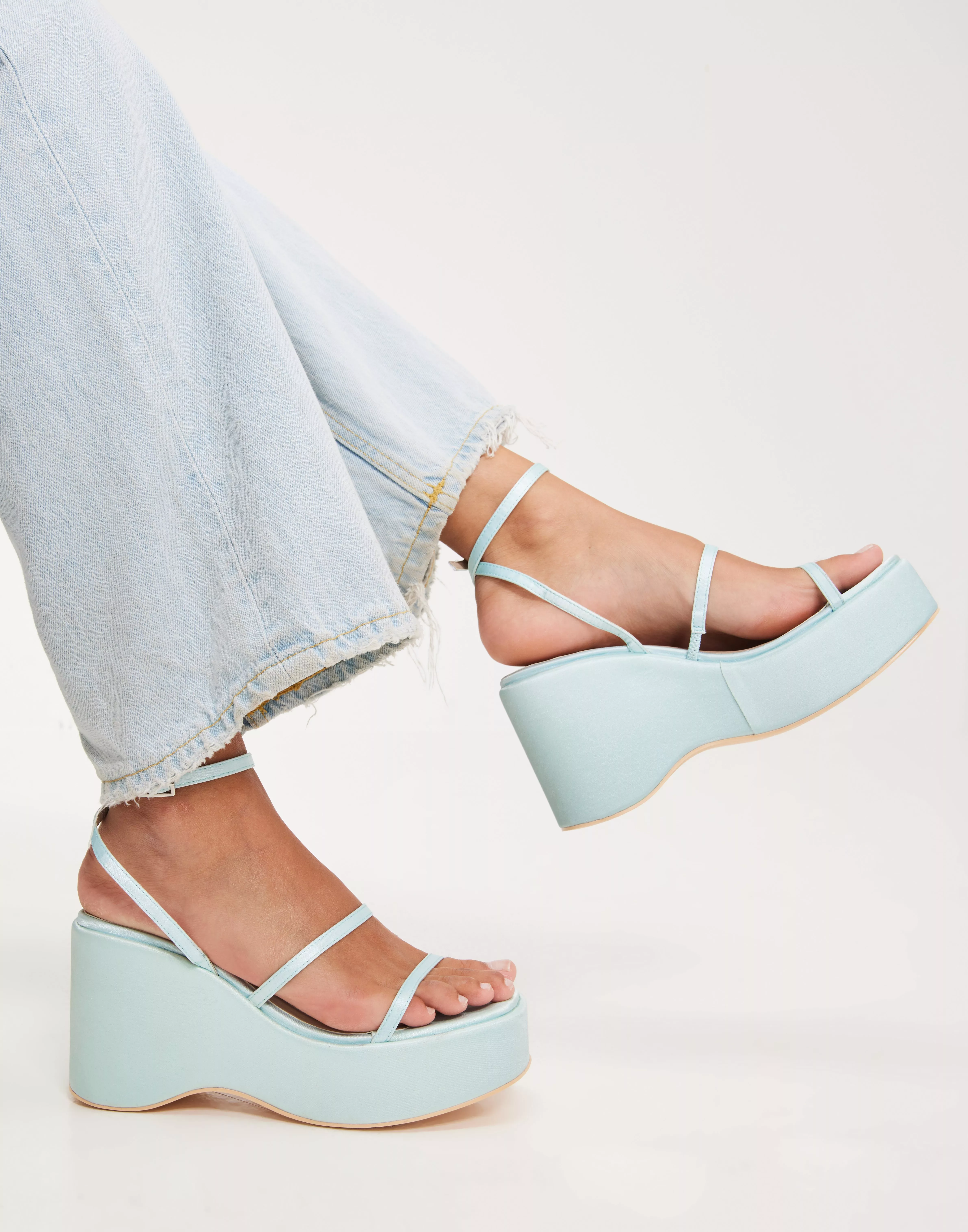 Light blue wedge on sale sandal