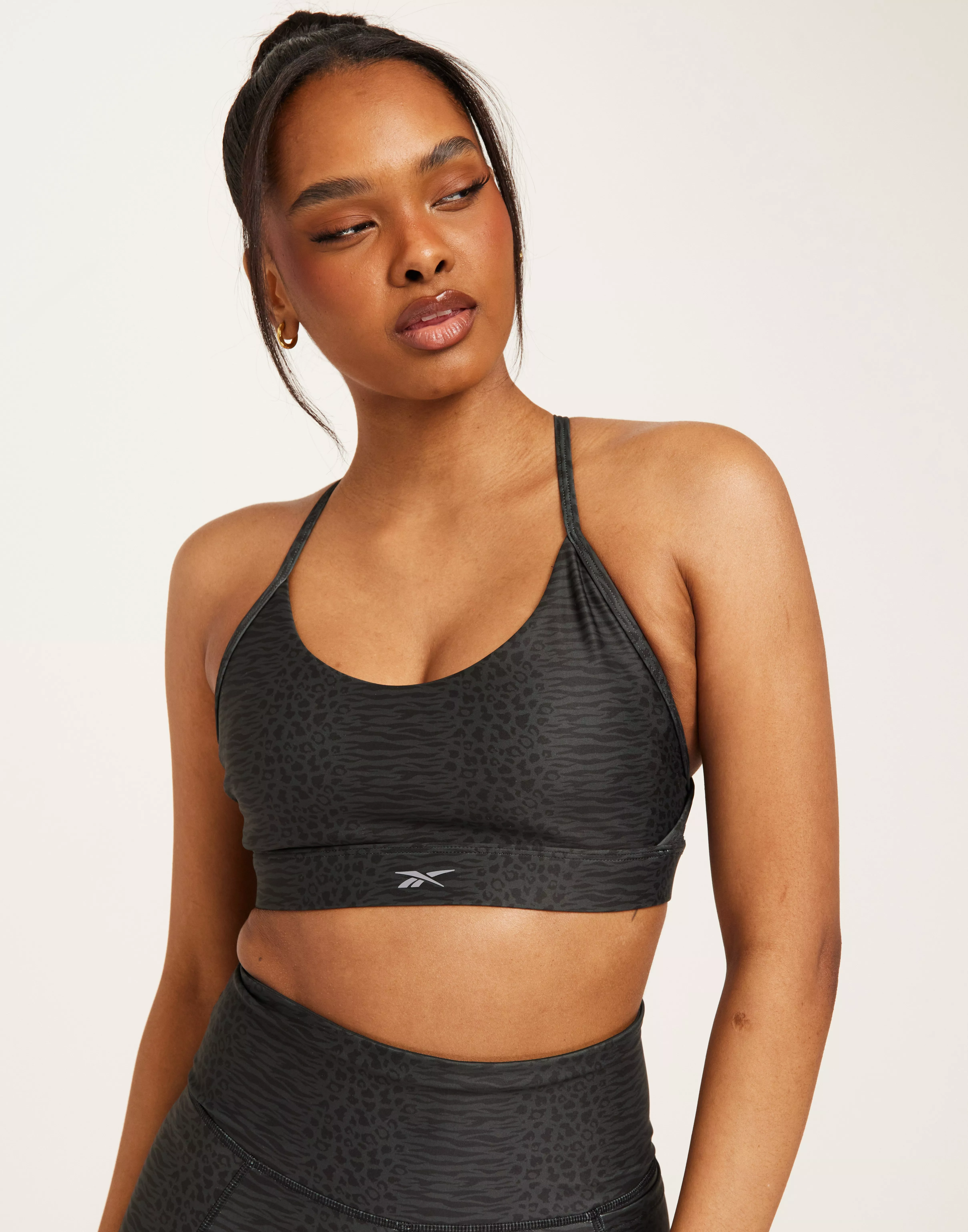 Buy Reebok Performance Lux Strappy Bra AOP MS - Black