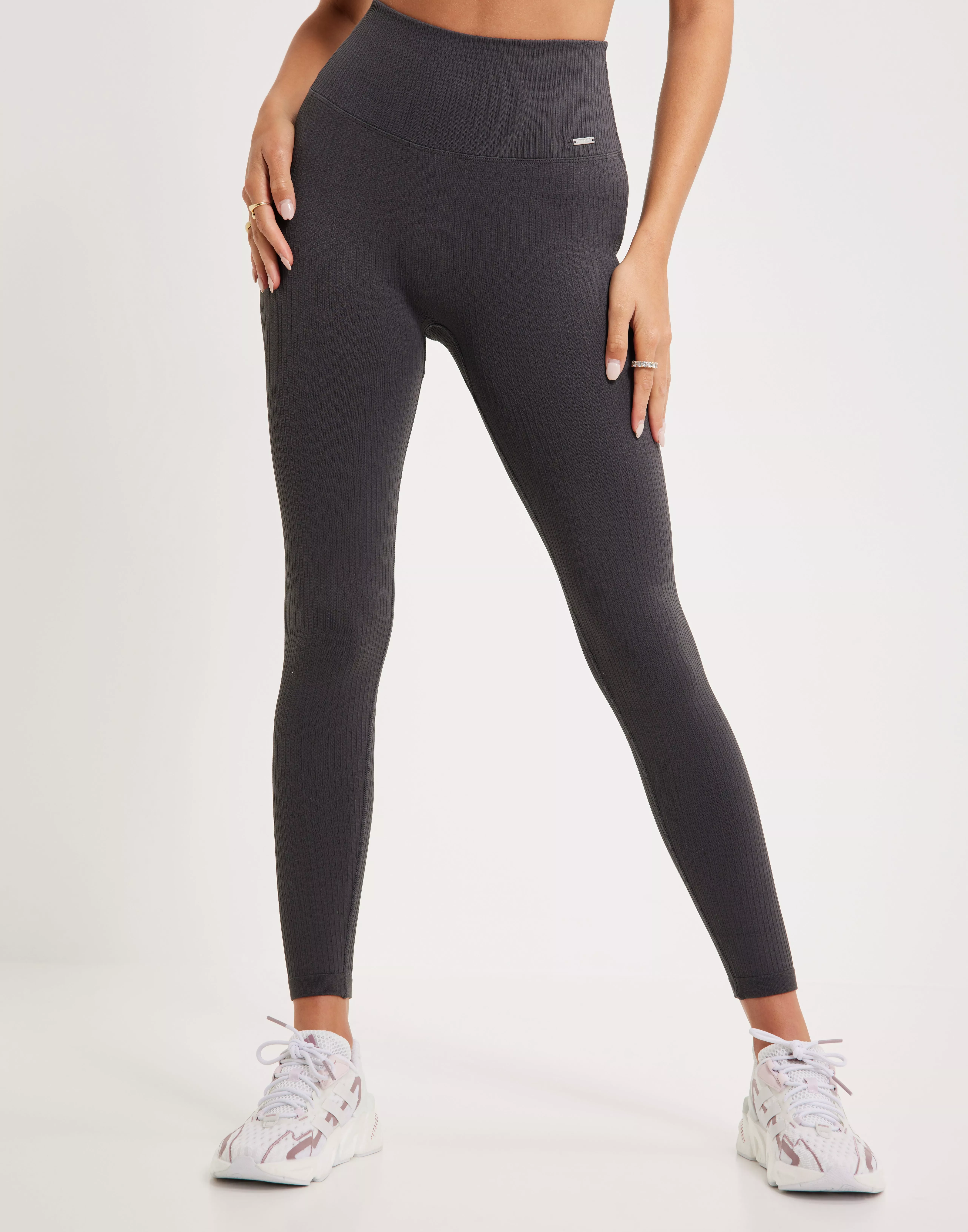 Aim'n Grey Melange Ribbed Seamless Tights 