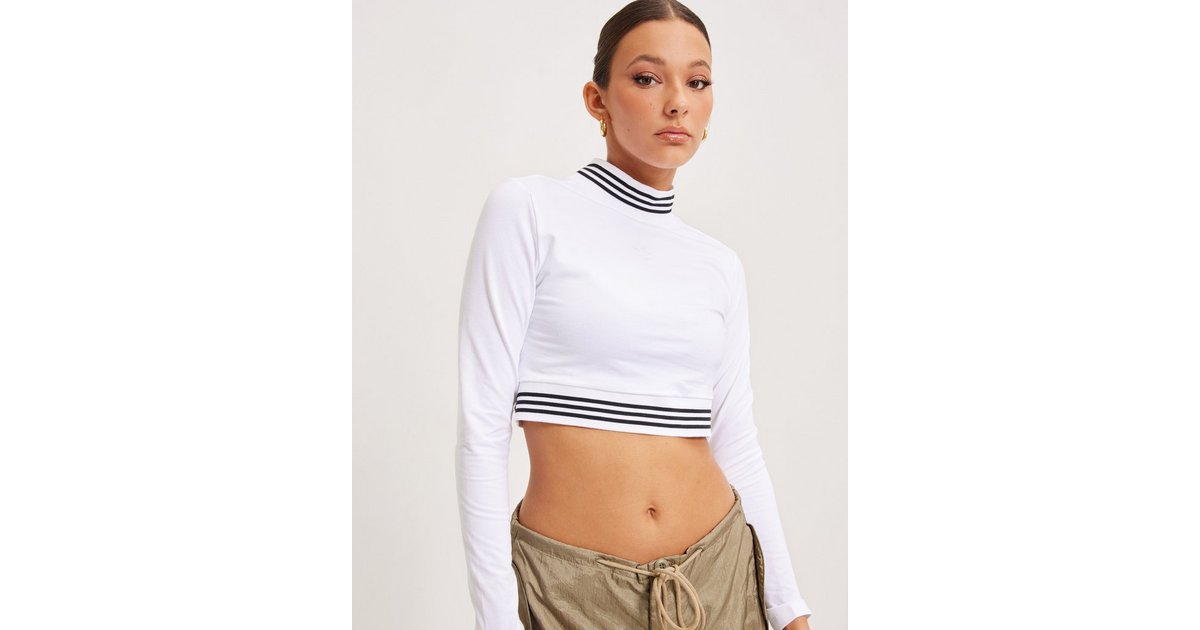 Adidas originals clearance white crop top