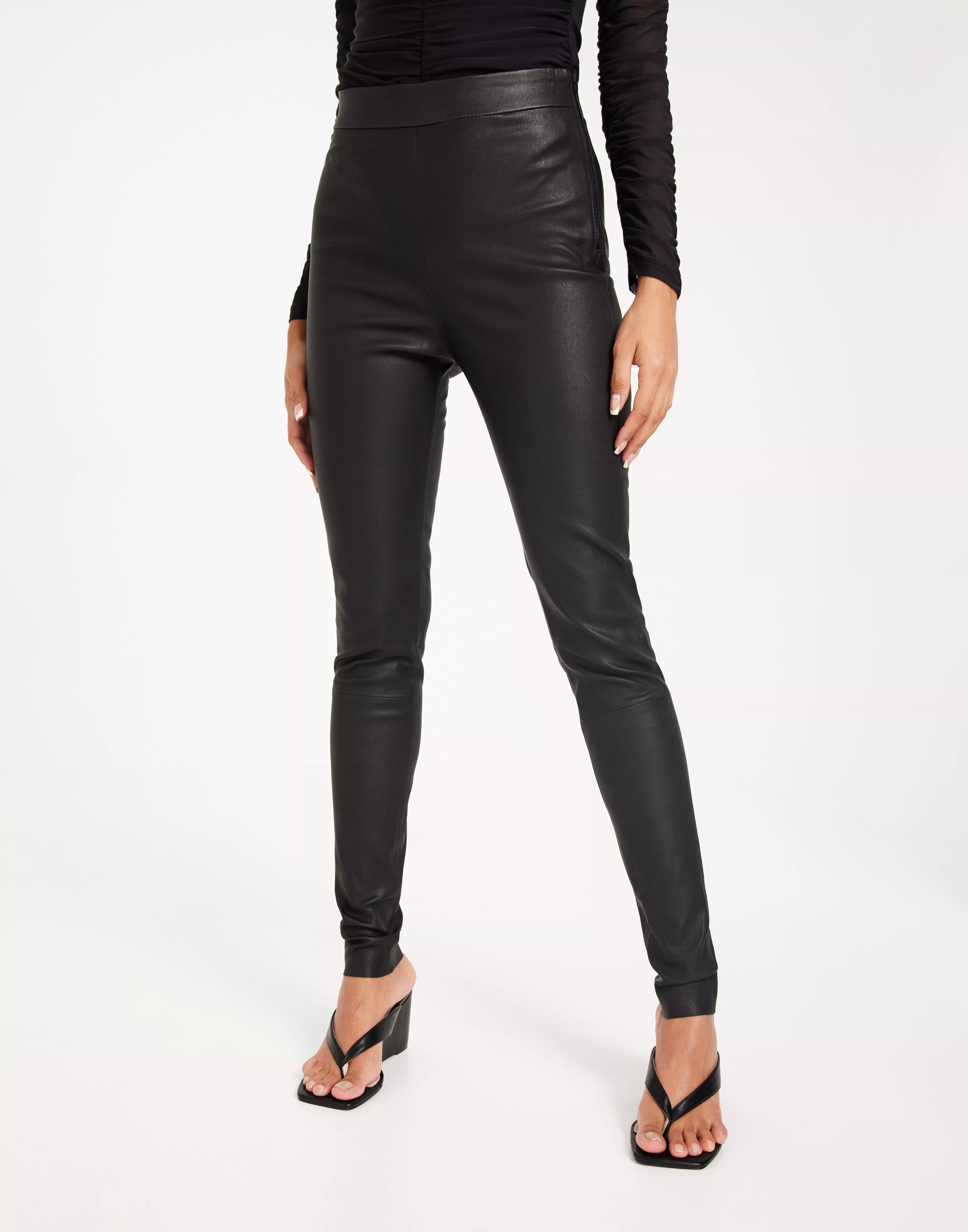 Vila faux leather leggings in black