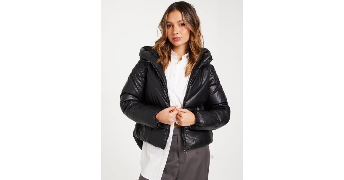 Buy Only ONLANJA FAUX LEATHER PUFFER CC OTW - Black | Nelly.com