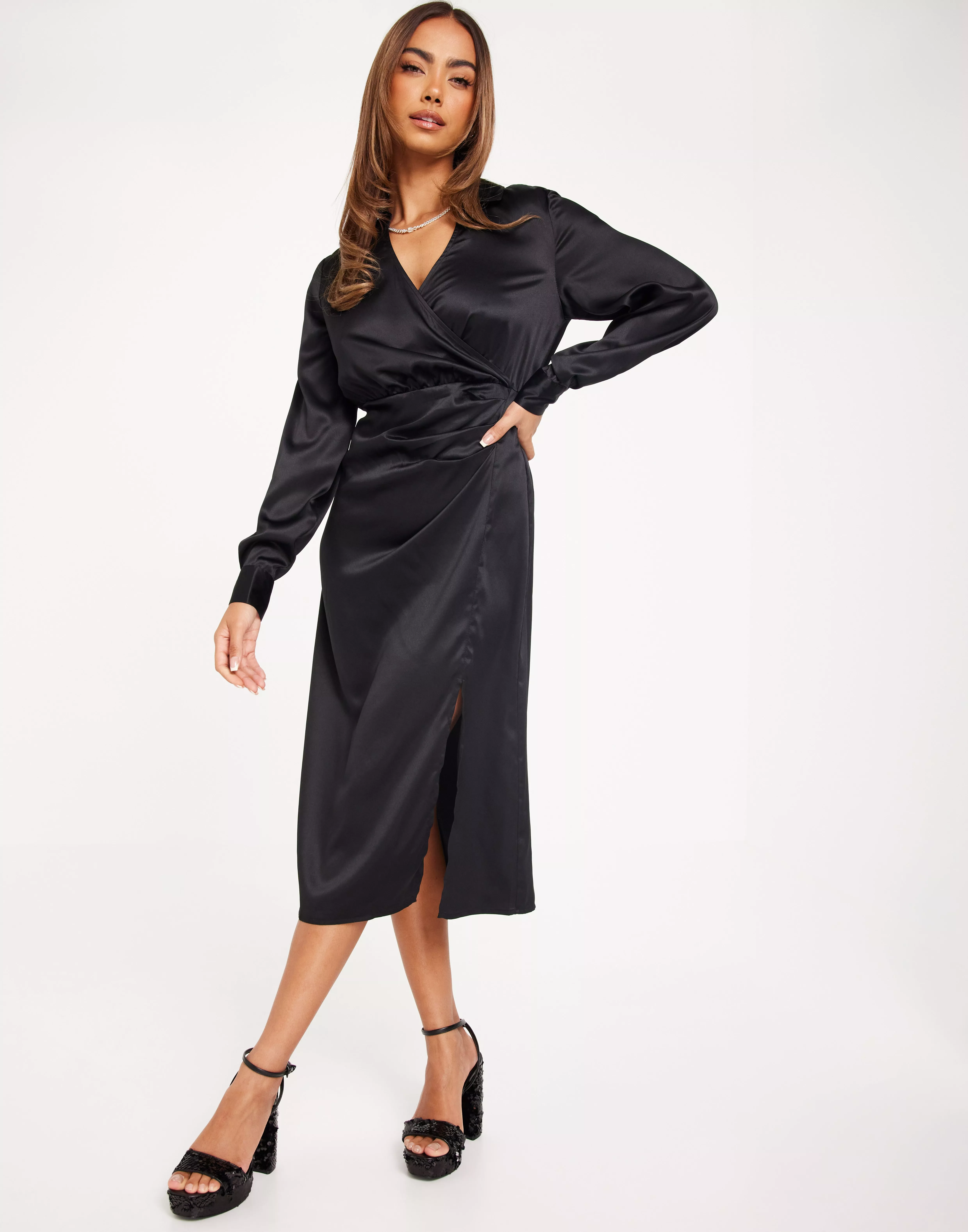 Buy Vero Moda VMKLEO LS CALF SHIRT DRESS WVN - Black